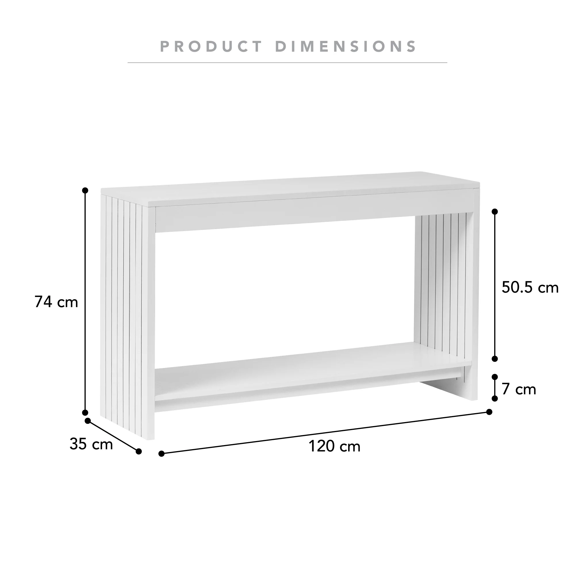 Harper Console Table White (120cm) - Image 3