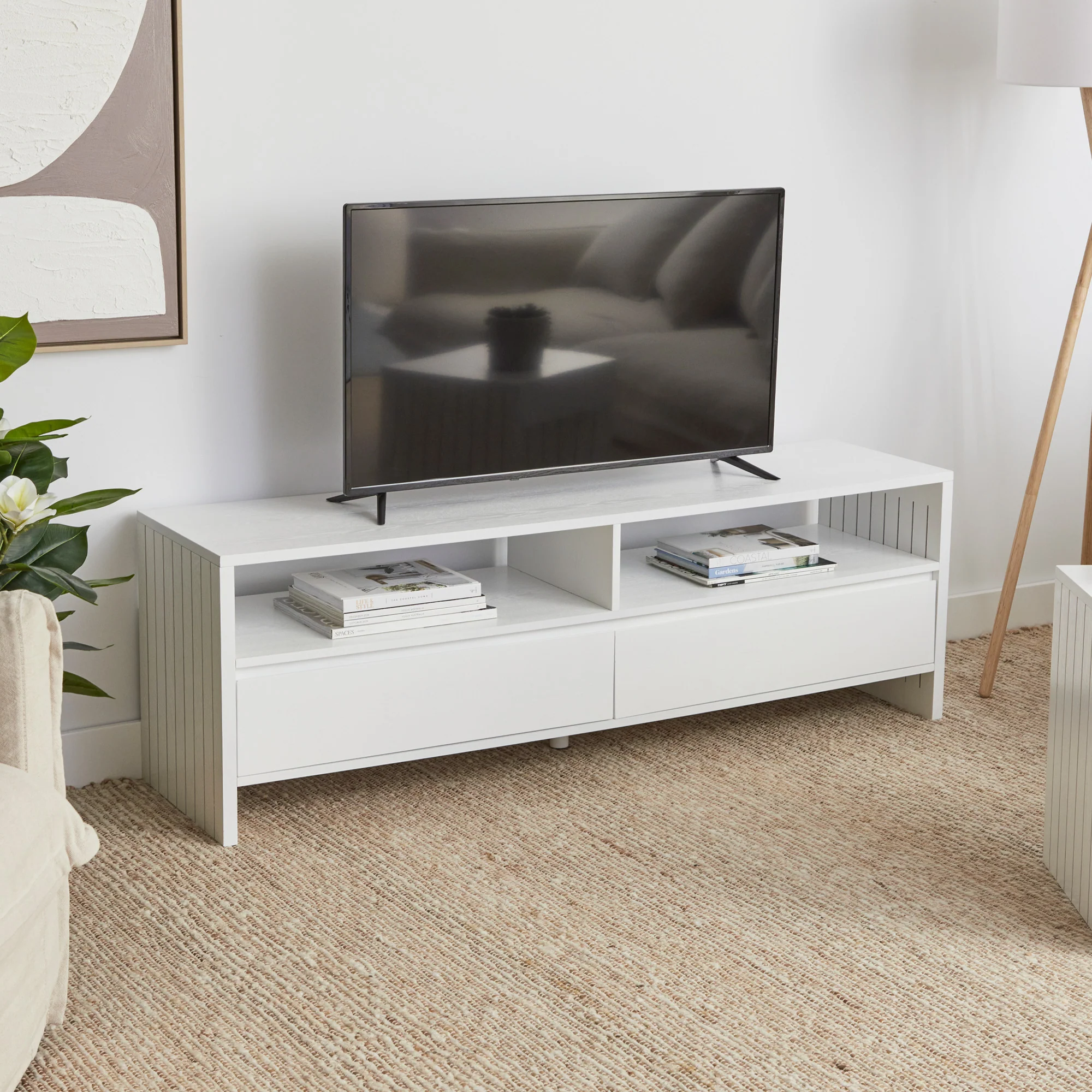 Harper Entertainment Unit White (150cm)