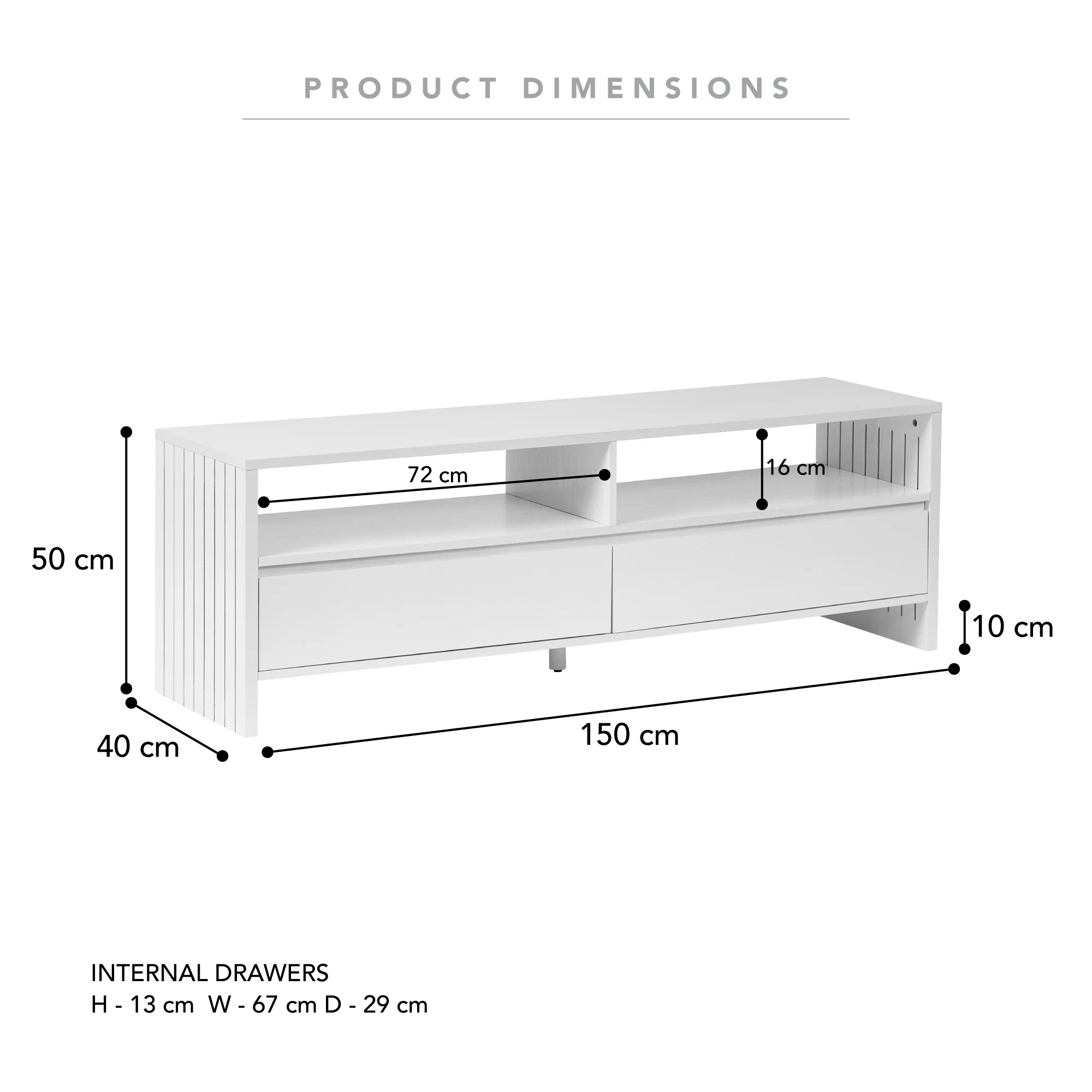 Harper Entertainment Unit White (150cm) - Image 3