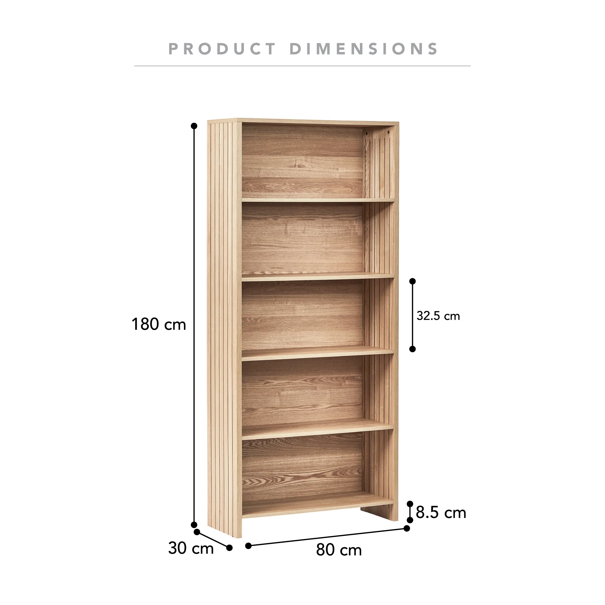 Harper 5 Tier Bookshelf Natural - Image 3