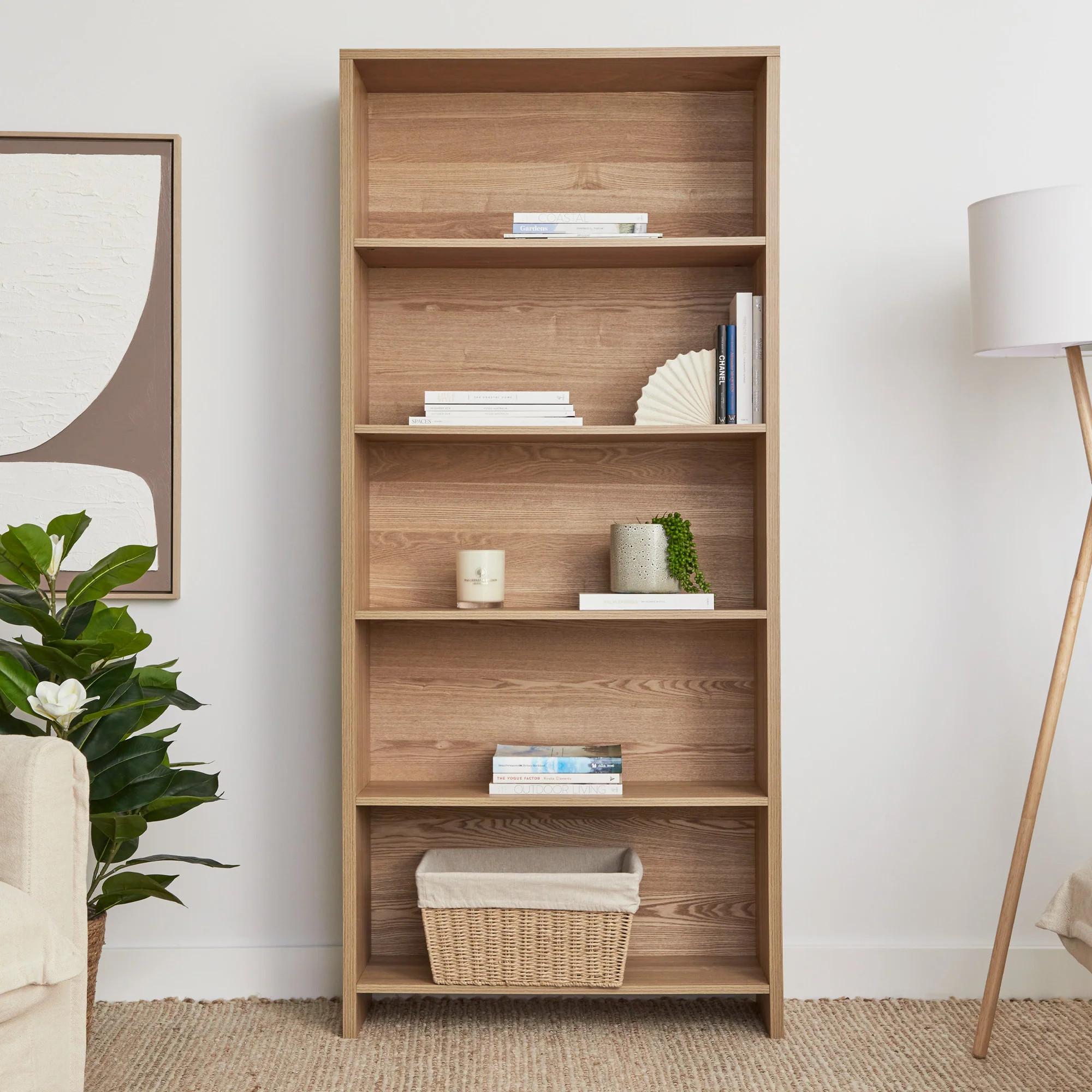 Harper 5 Tier Bookshelf Natural - Image 8
