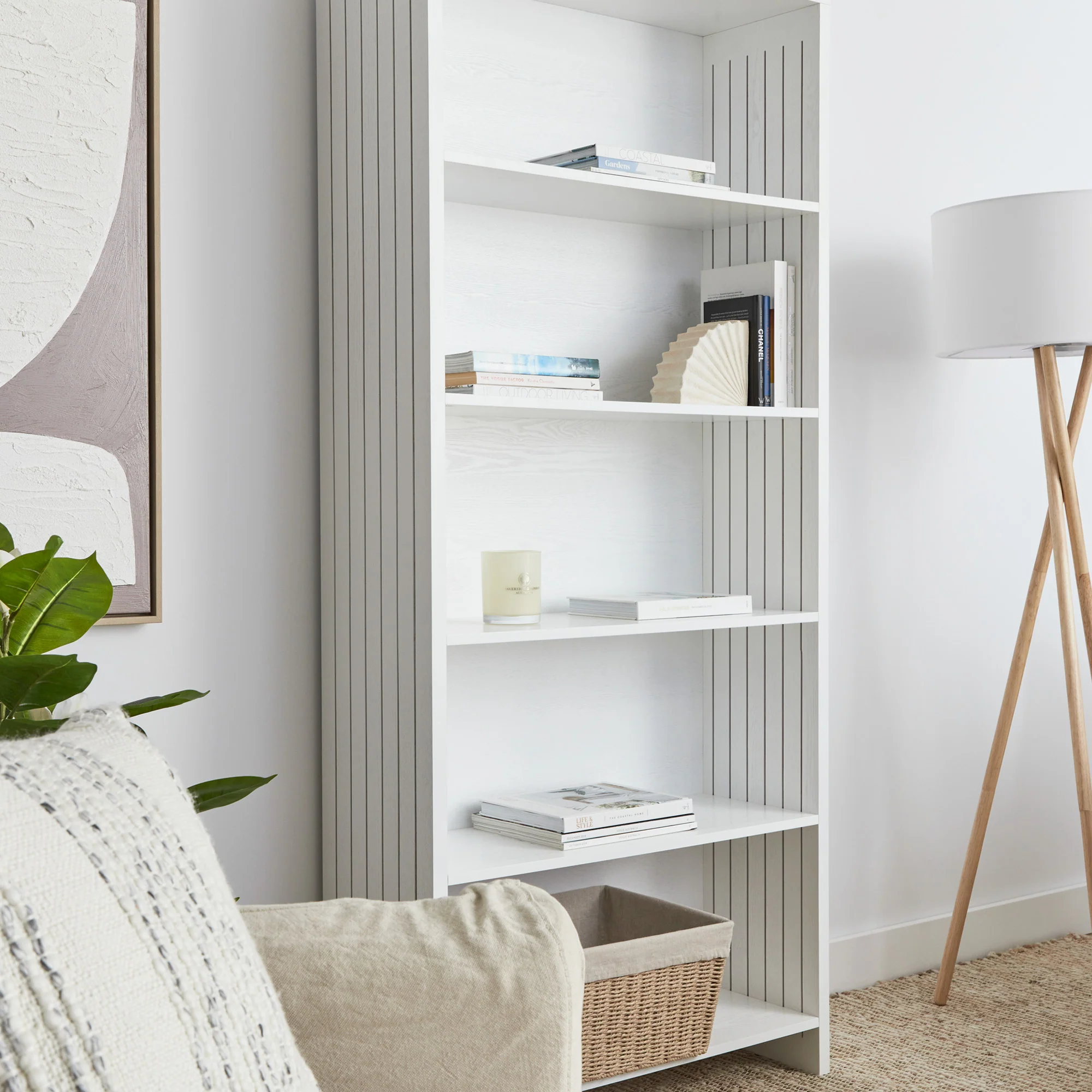 Harper 5 Tier Bookshelf White - Image 9