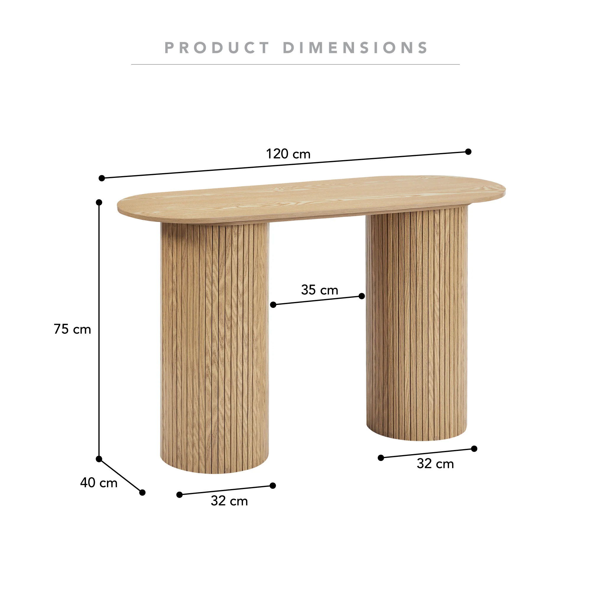 Haven Console Table Natural (120cm) - Image 3