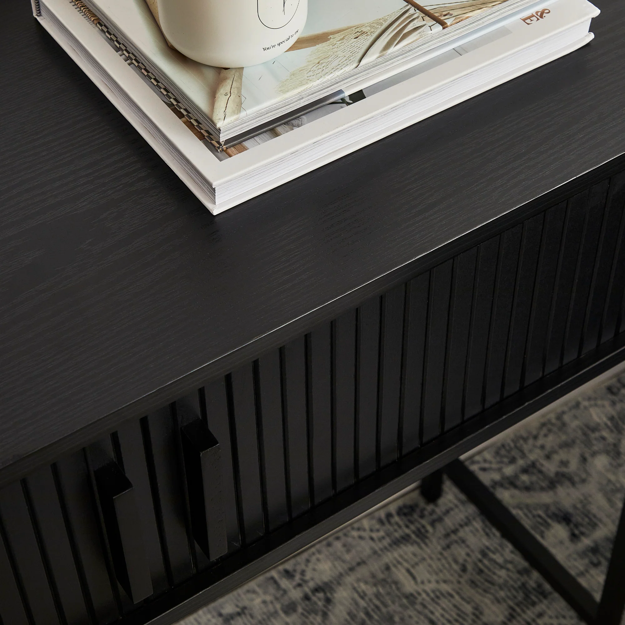 Haven Sliding Door Console Table Black (100cm) - Image 10