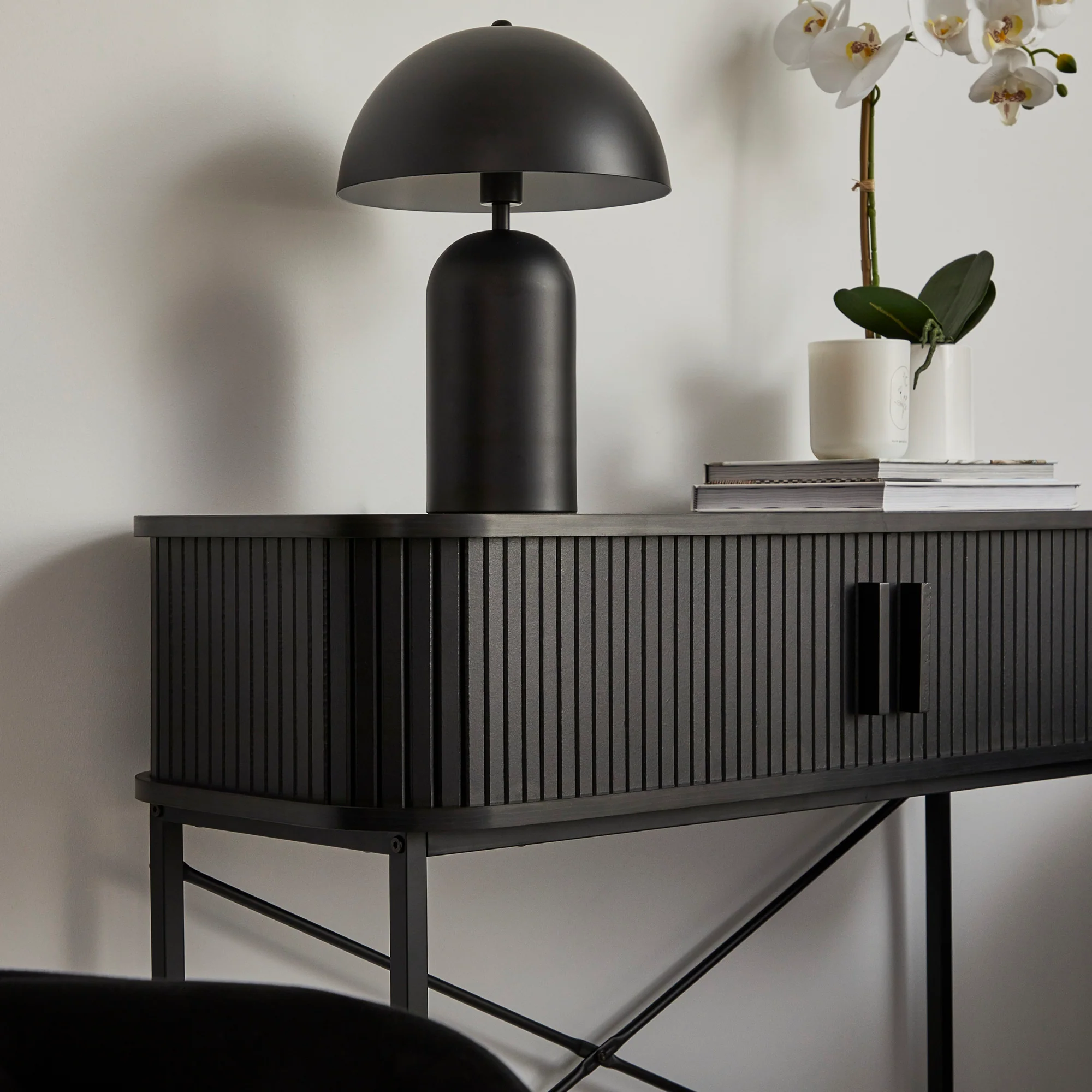 Haven Sliding Door Console Table Black (100cm) - Image 4