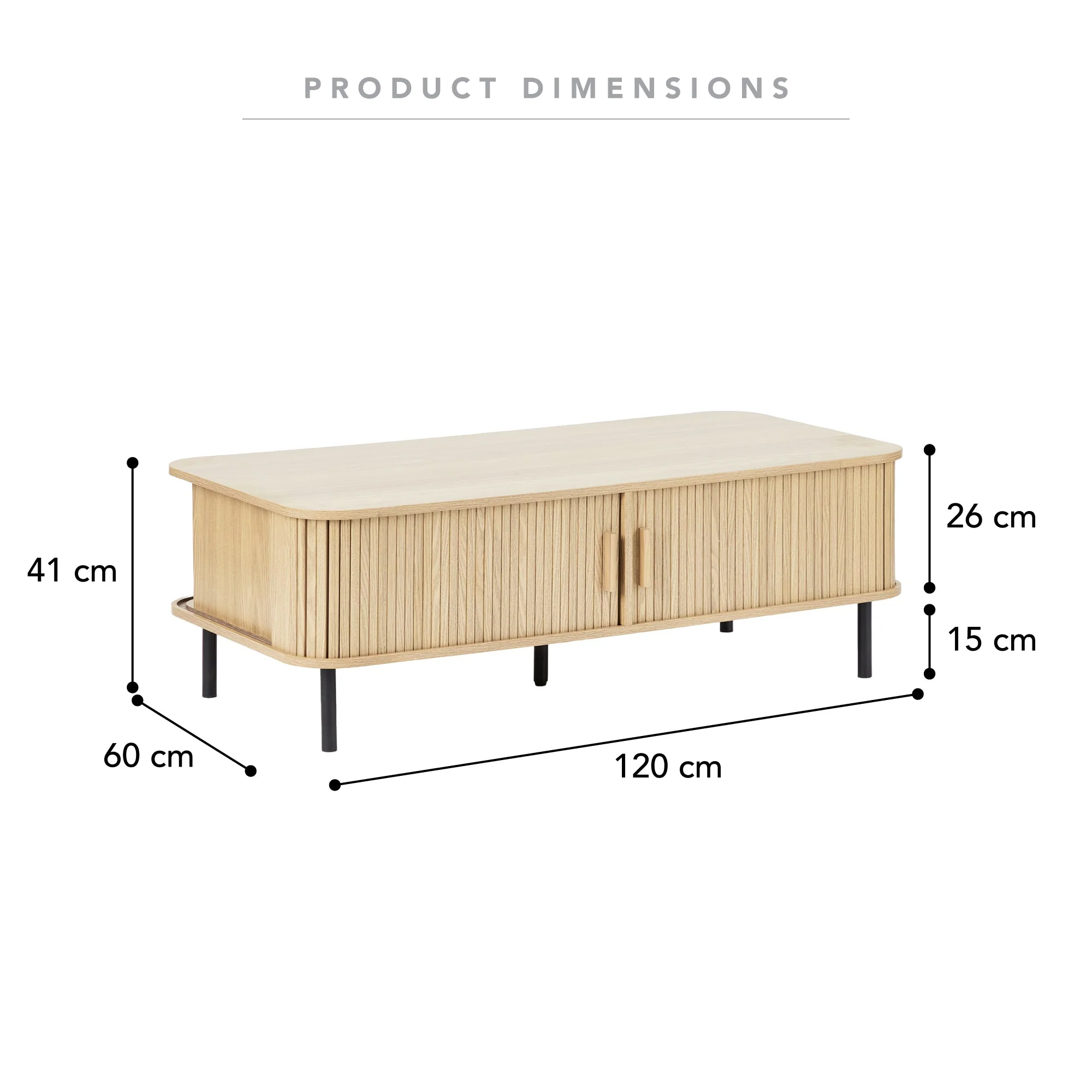 Haven Sliding Door Coffee Table Natural - Image 5