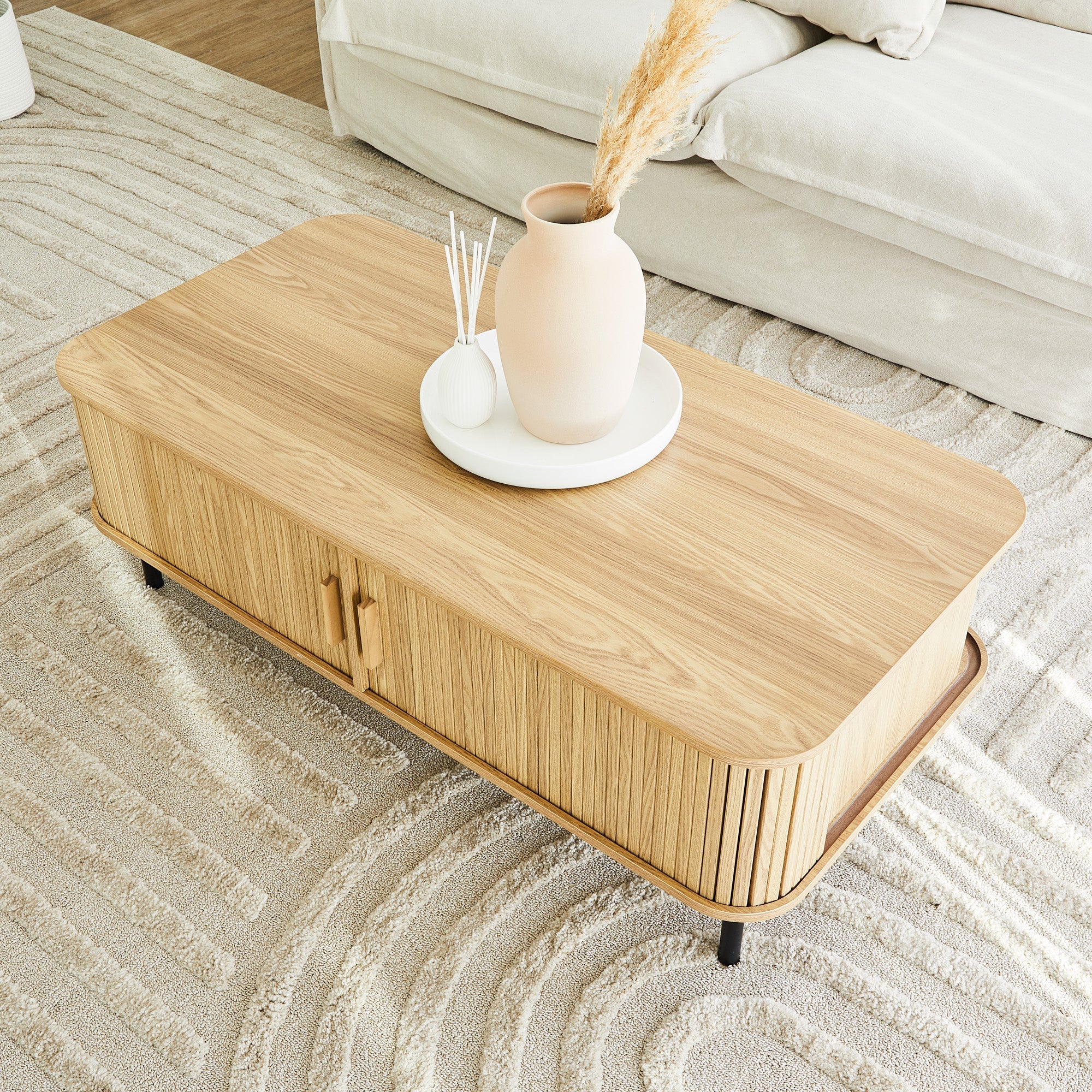 Haven Sliding Door Coffee Table Natural - Image 7