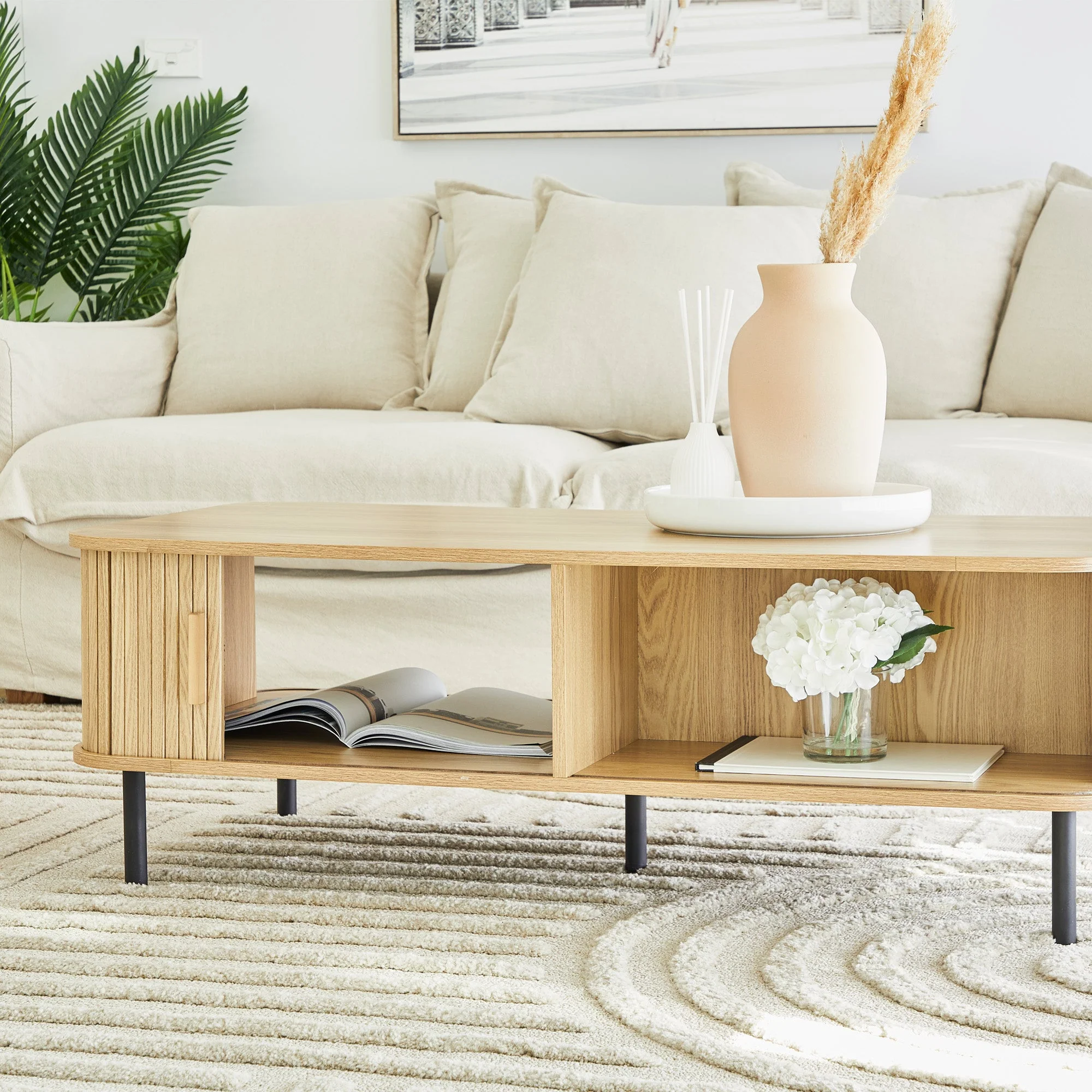 Haven Sliding Door Coffee Table Natural - Image 8