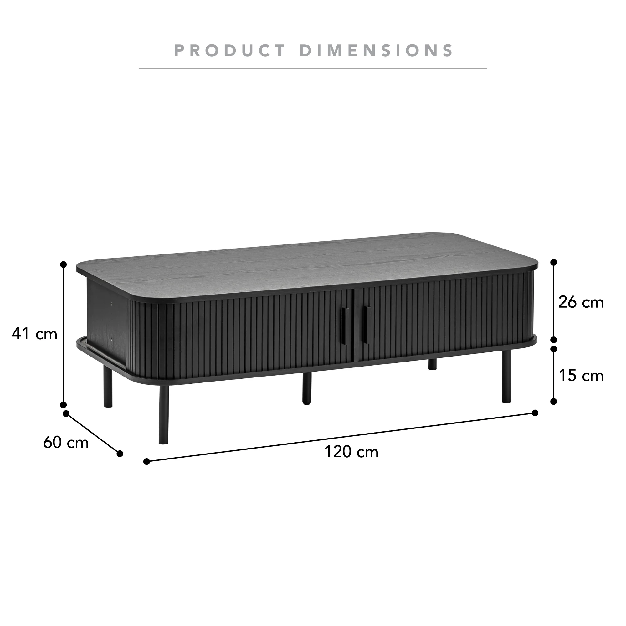 Haven Sliding Door Coffee Table Black - Image 3