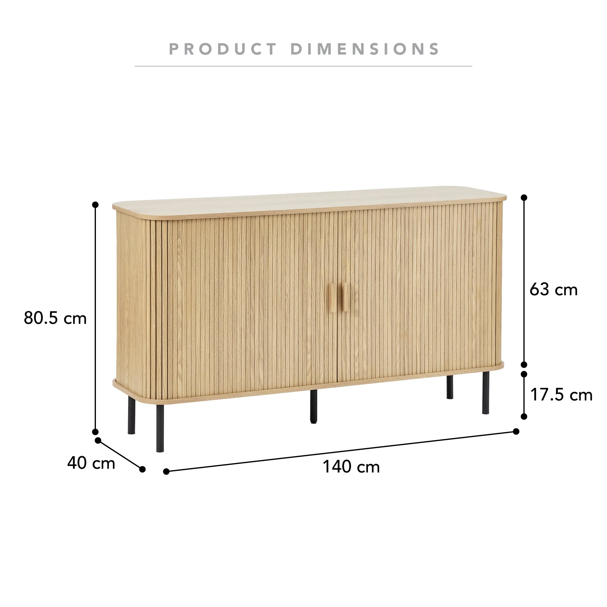 Haven Sliding Door Sideboard Natural (140cm) - Image 5