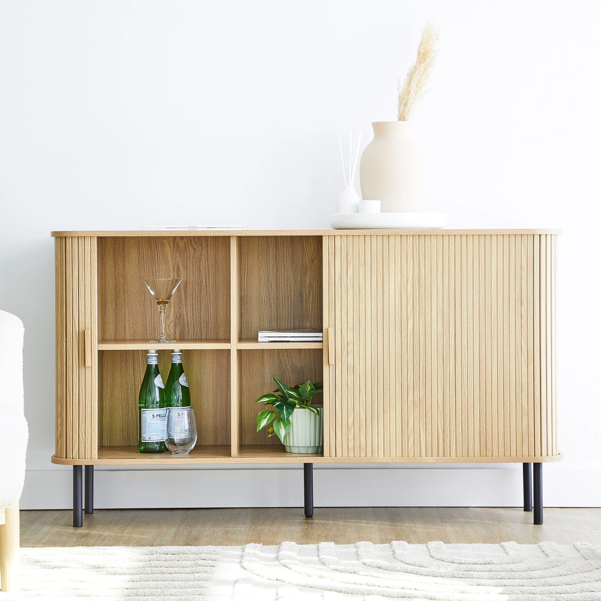 Haven Sliding Door Sideboard Natural (140cm) - Image 6