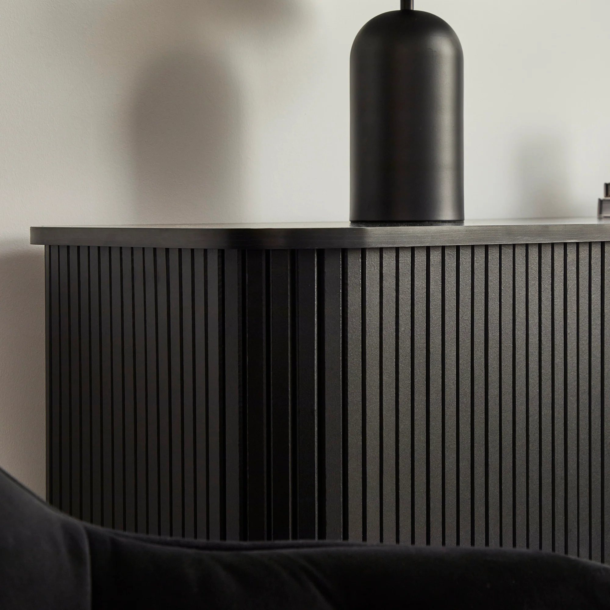 Haven Sliding Door Sideboard Black (140cm) - Image 4