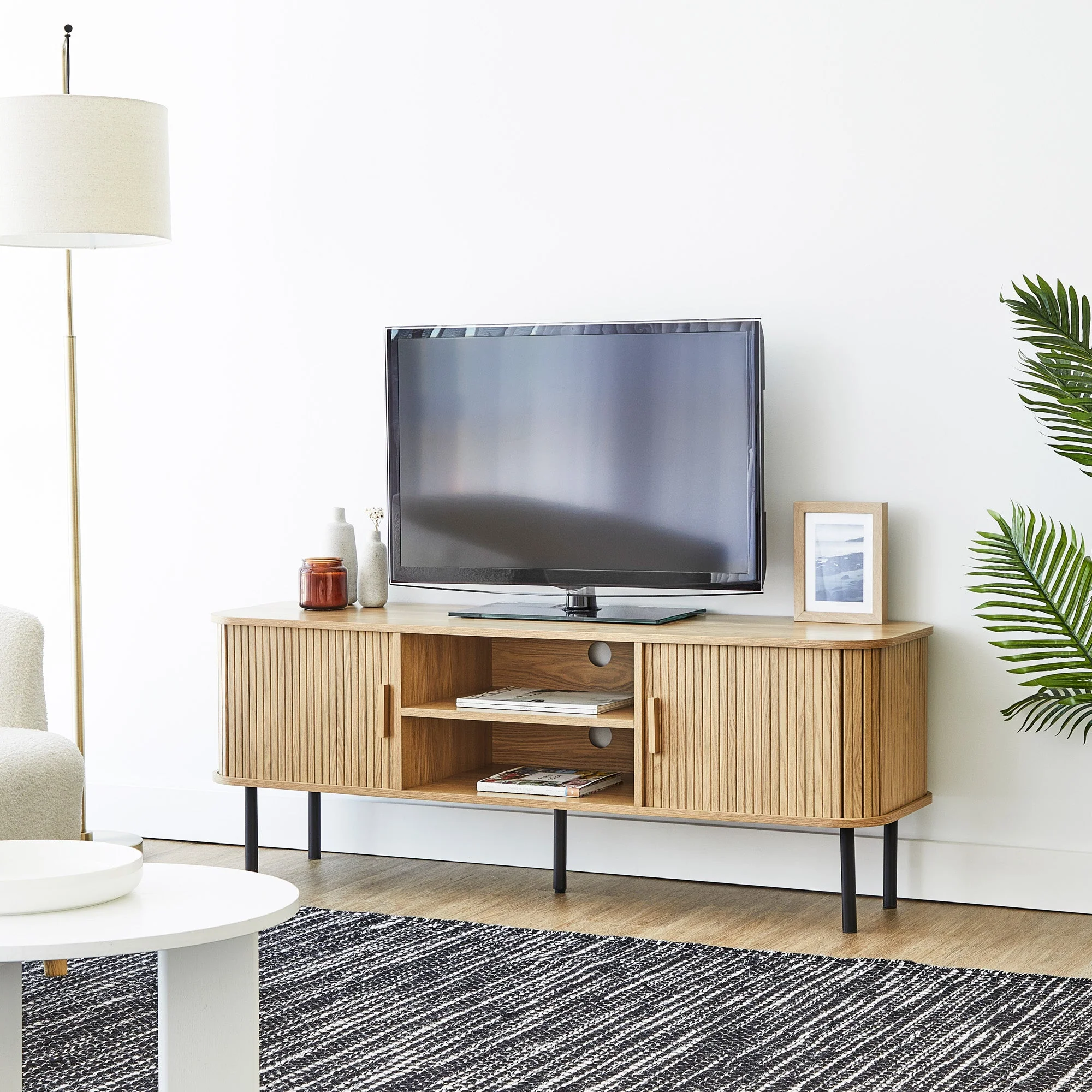Haven Sliding Door Entertainment Unit Natural (140cm) - Image 4
