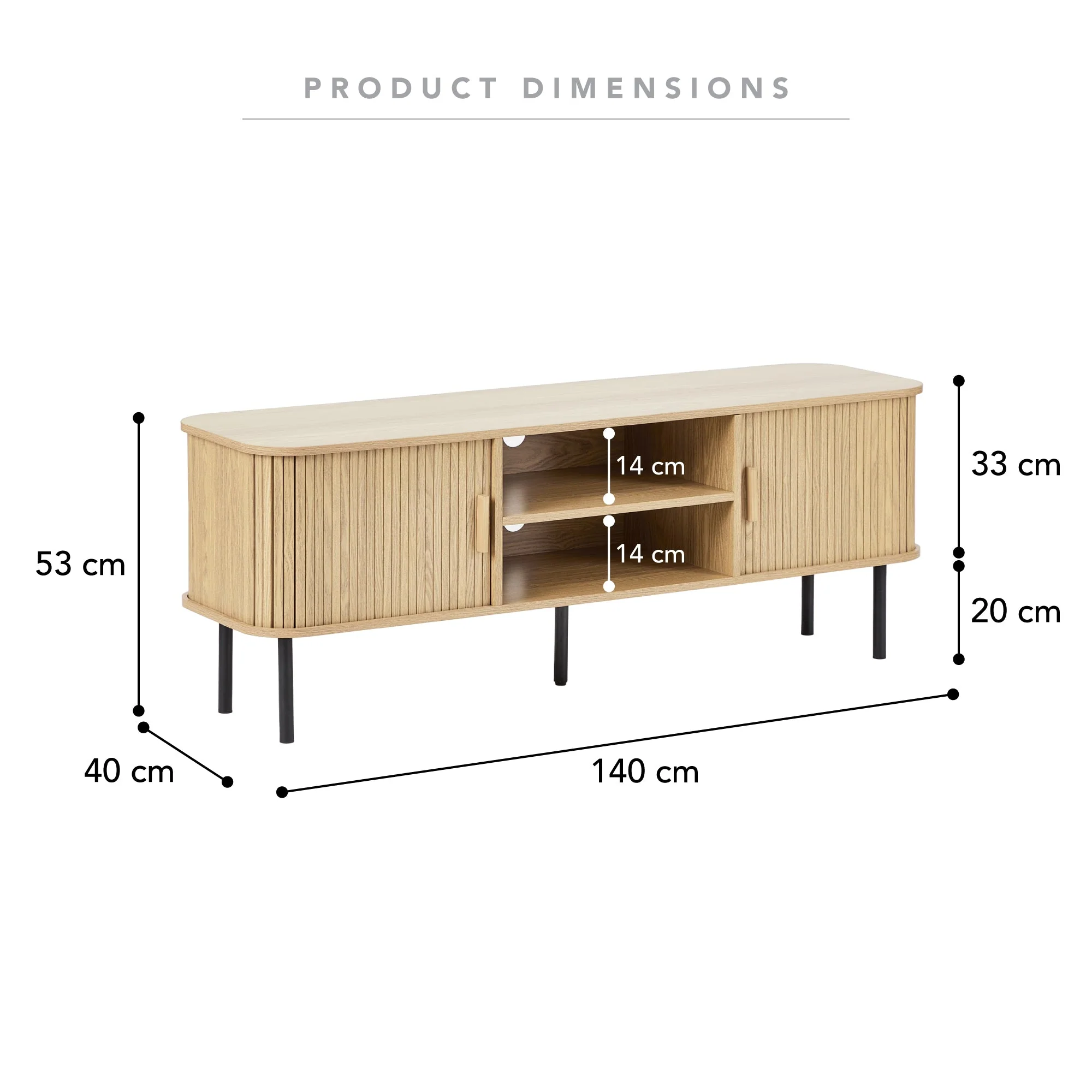 Haven Sliding Door Entertainment Unit Natural (140cm) - Image 5
