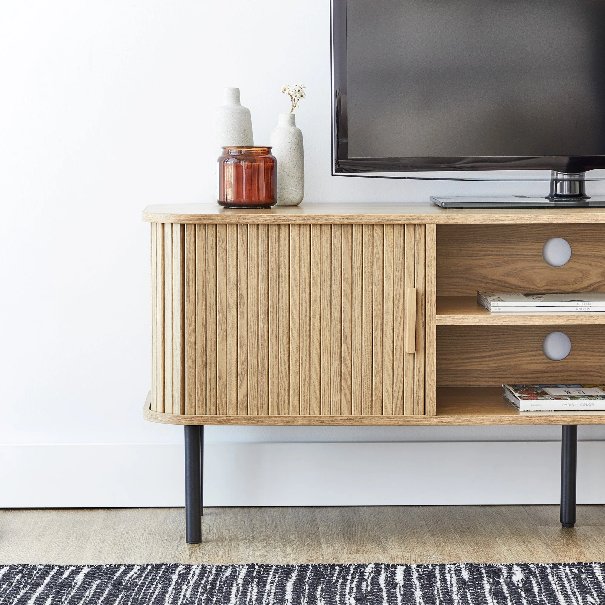 Haven Sliding Door Entertainment Unit Natural (140cm) - Image 6