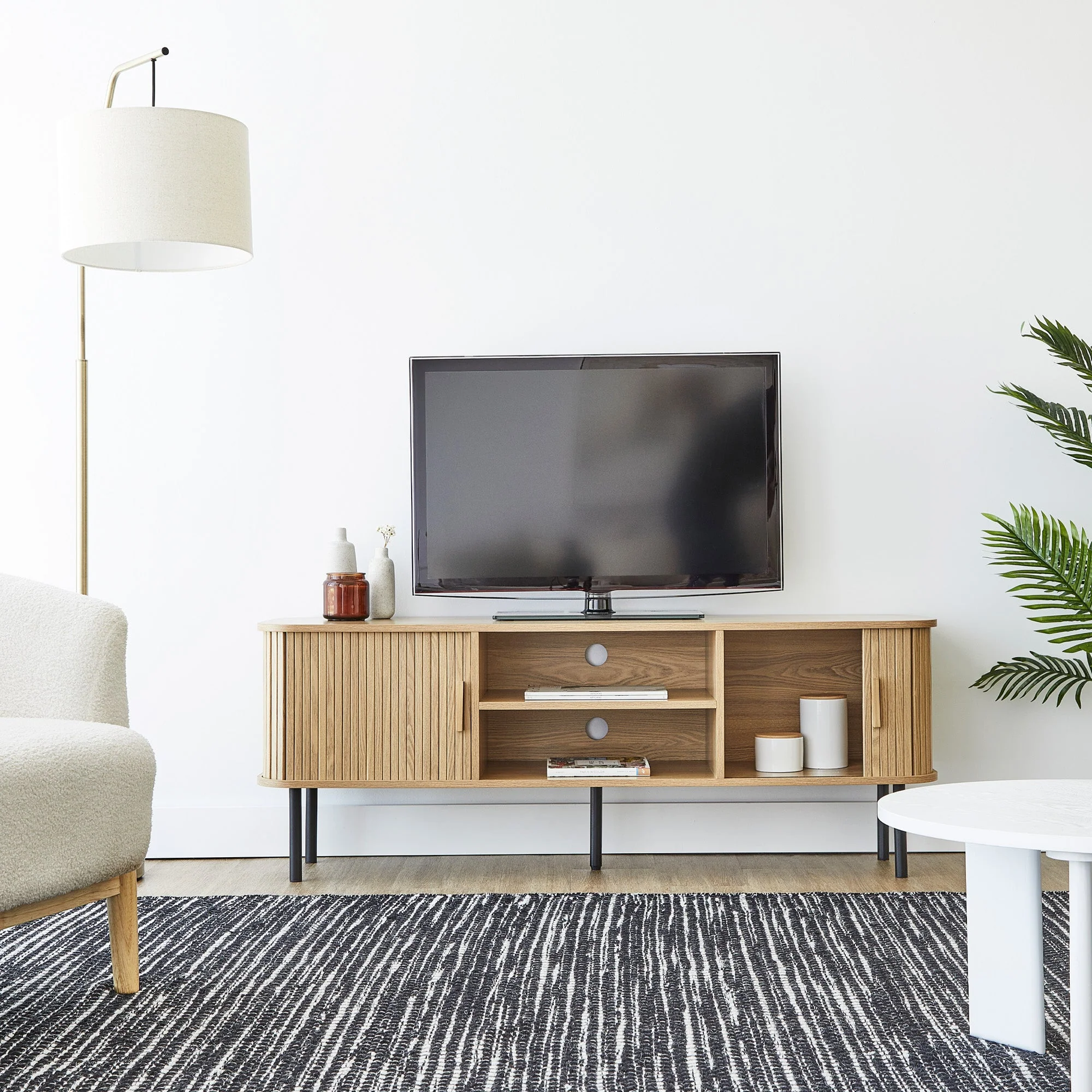 Haven Sliding Door Entertainment Unit Natural (140cm) - Image 7