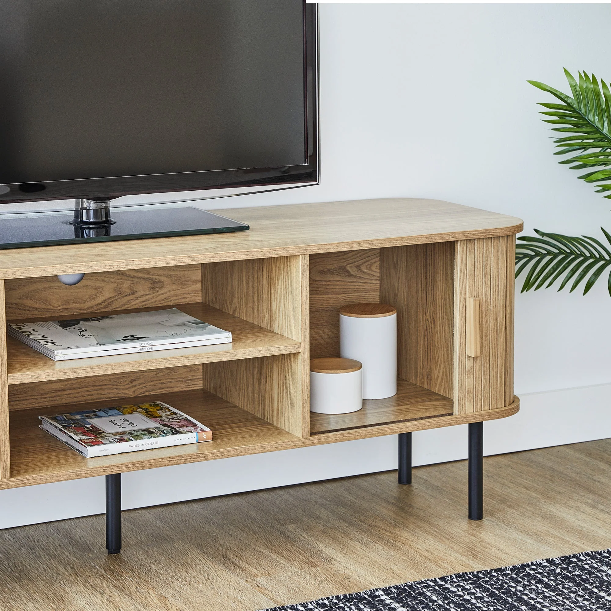 Haven Sliding Door Entertainment Unit Natural (140cm) - Image 8