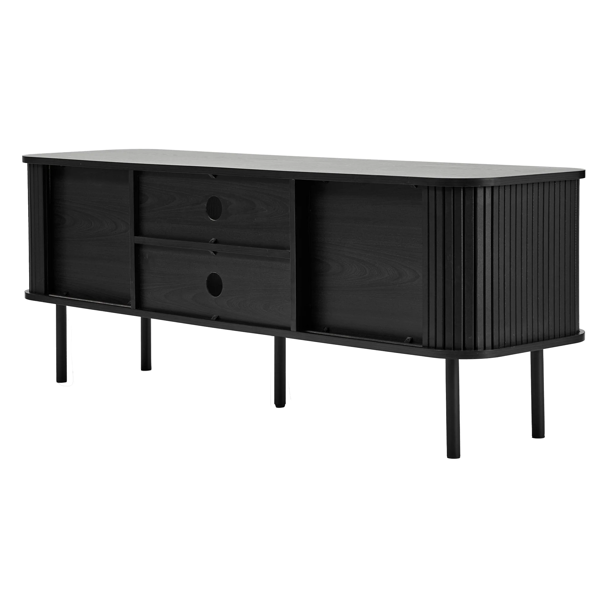 Haven Sliding Door Entertainment Unit Black (140cm) - Image 15