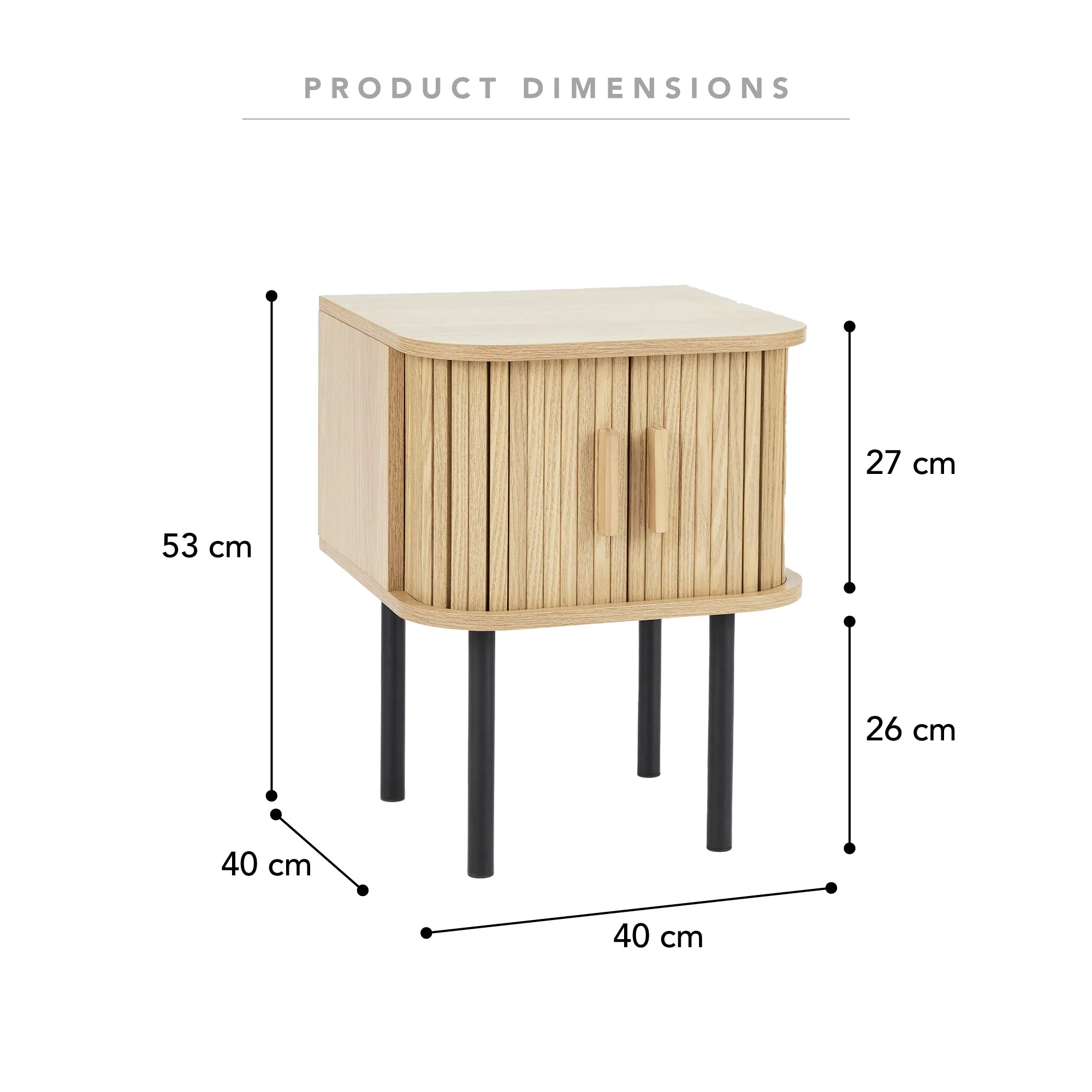 Haven Sliding Door Bedside Table Natural - Image 5