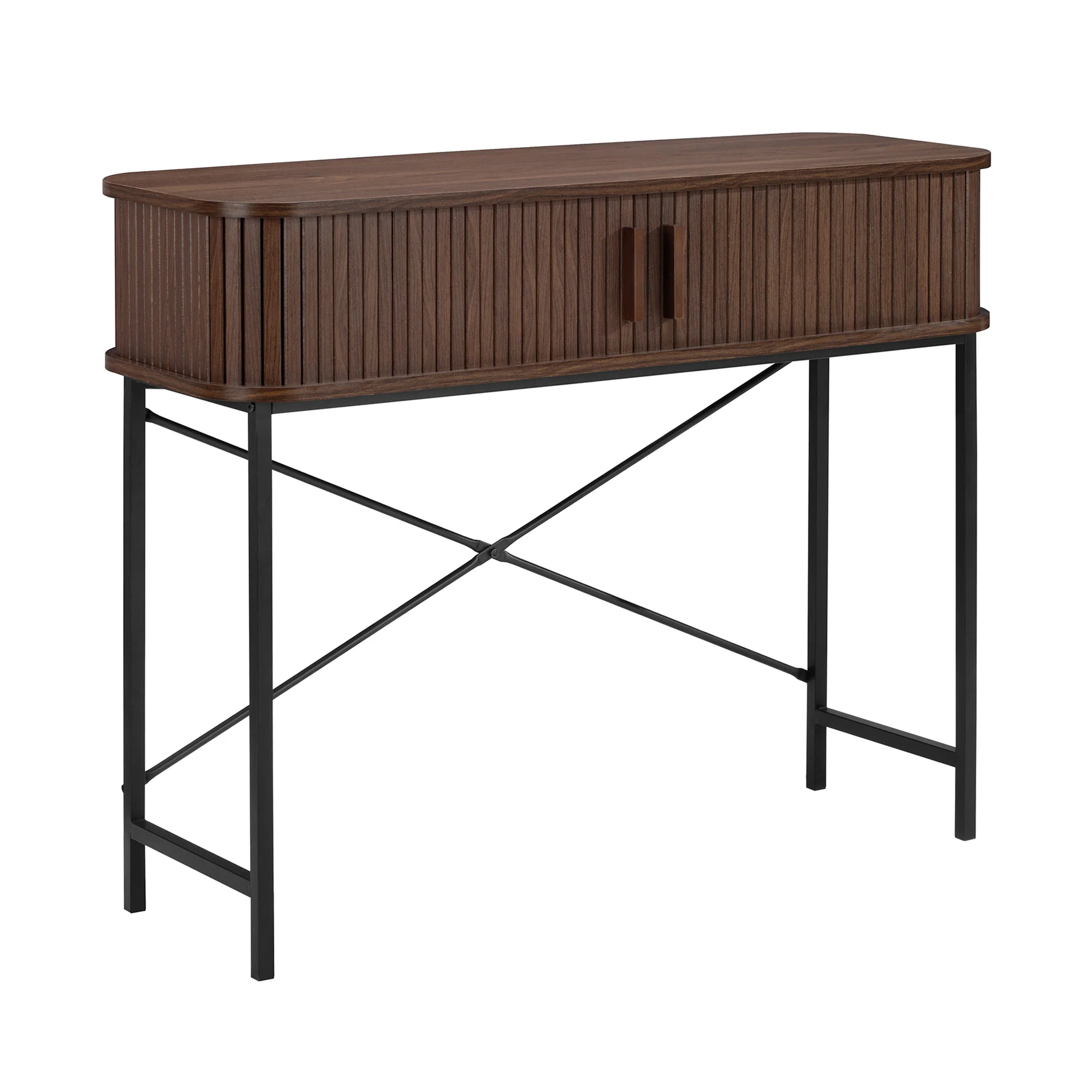 Haven Sliding Door Console Table Walnut (100cm) - Image 2