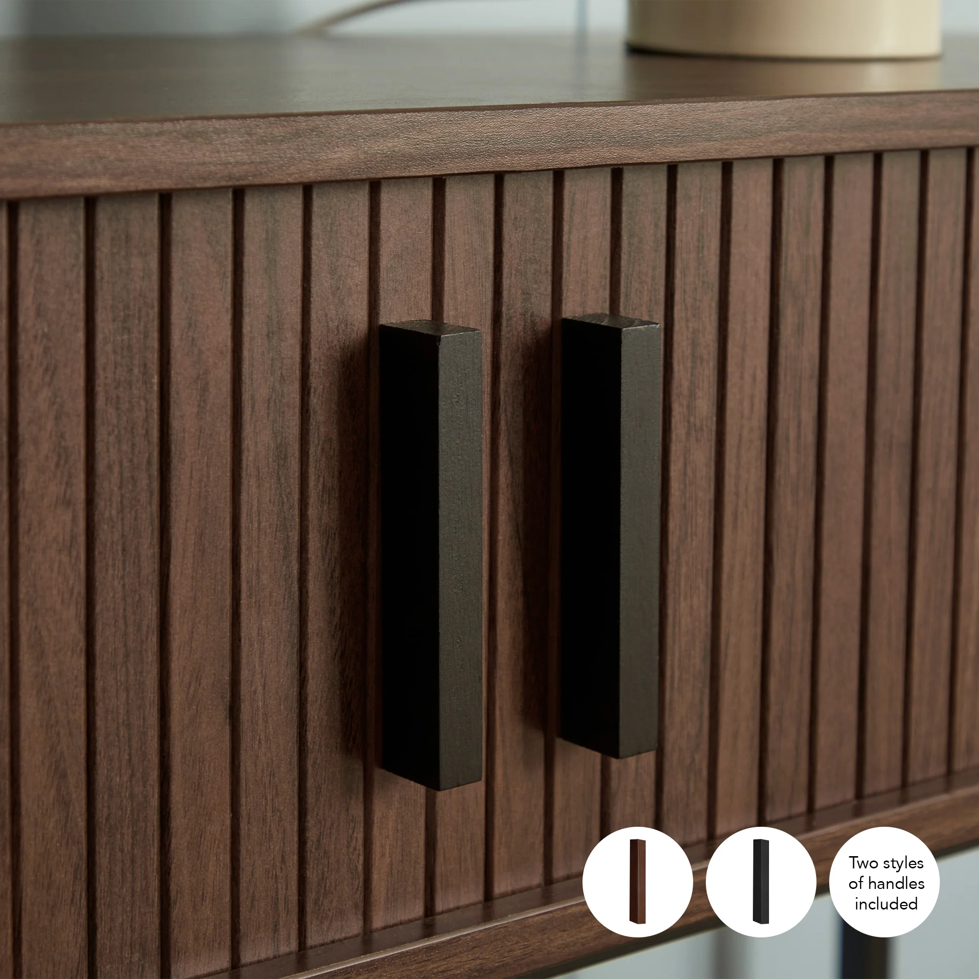 Haven Sliding Door Console Table Walnut (100cm) - Image 7