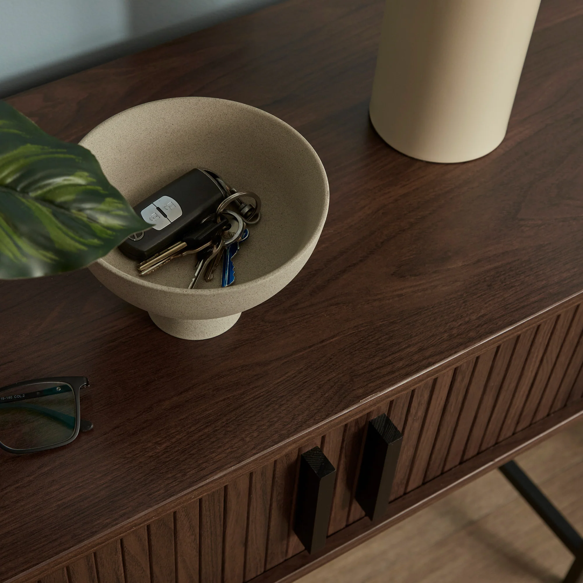 Haven Sliding Door Console Table Walnut (100cm) - Image 8