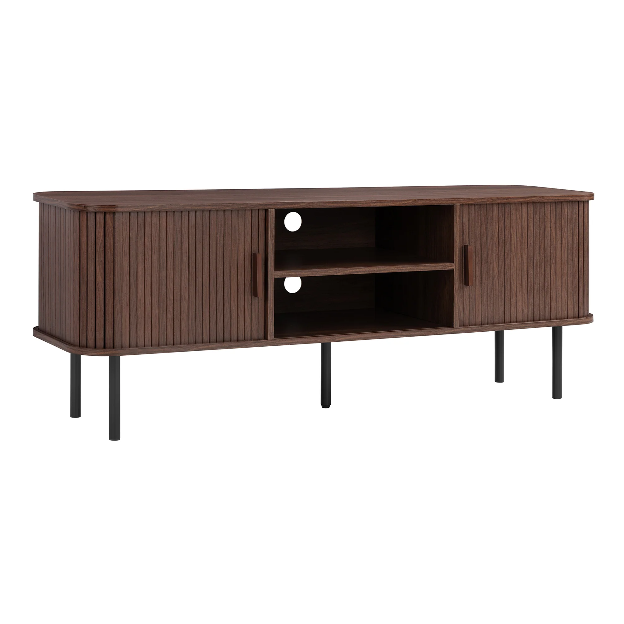 Haven Sliding Door Entertainment Unit Walnut (140cm) - Image 2