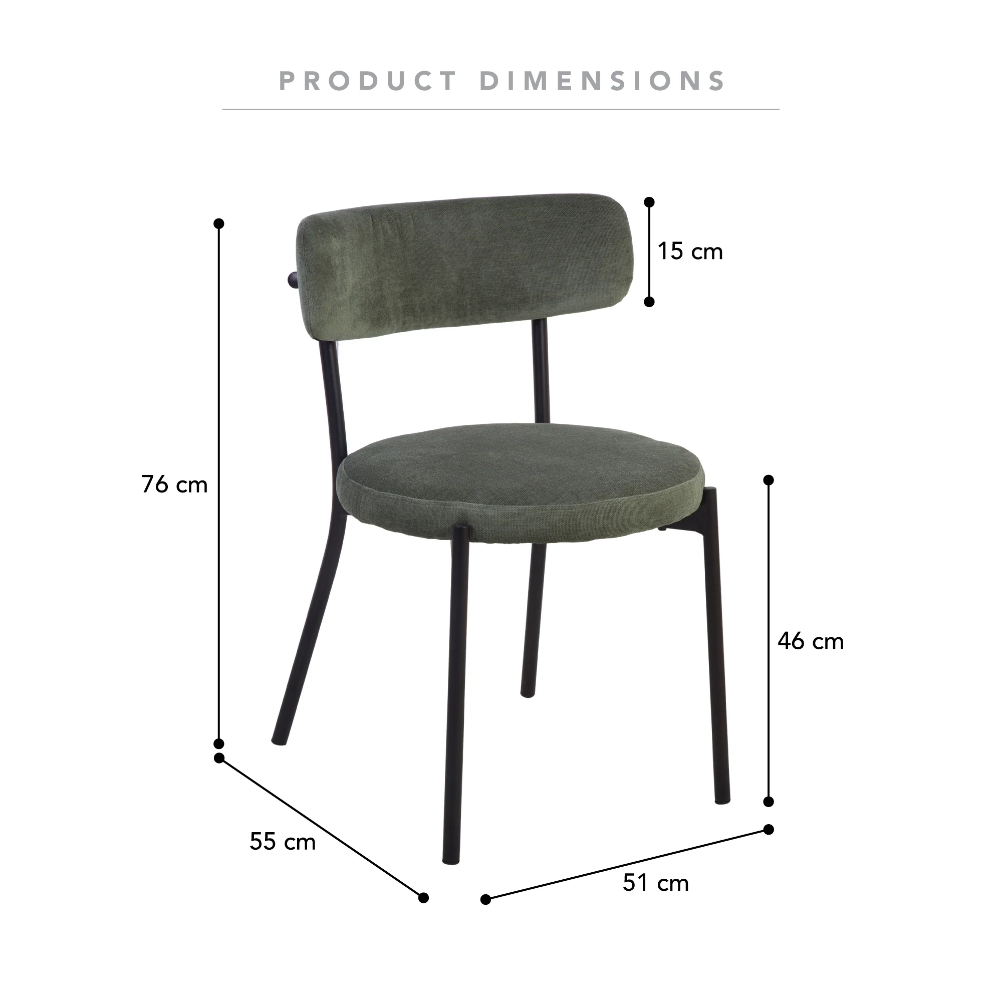 Hawthorn Set of 2 Dining Chairs Green - Image 3