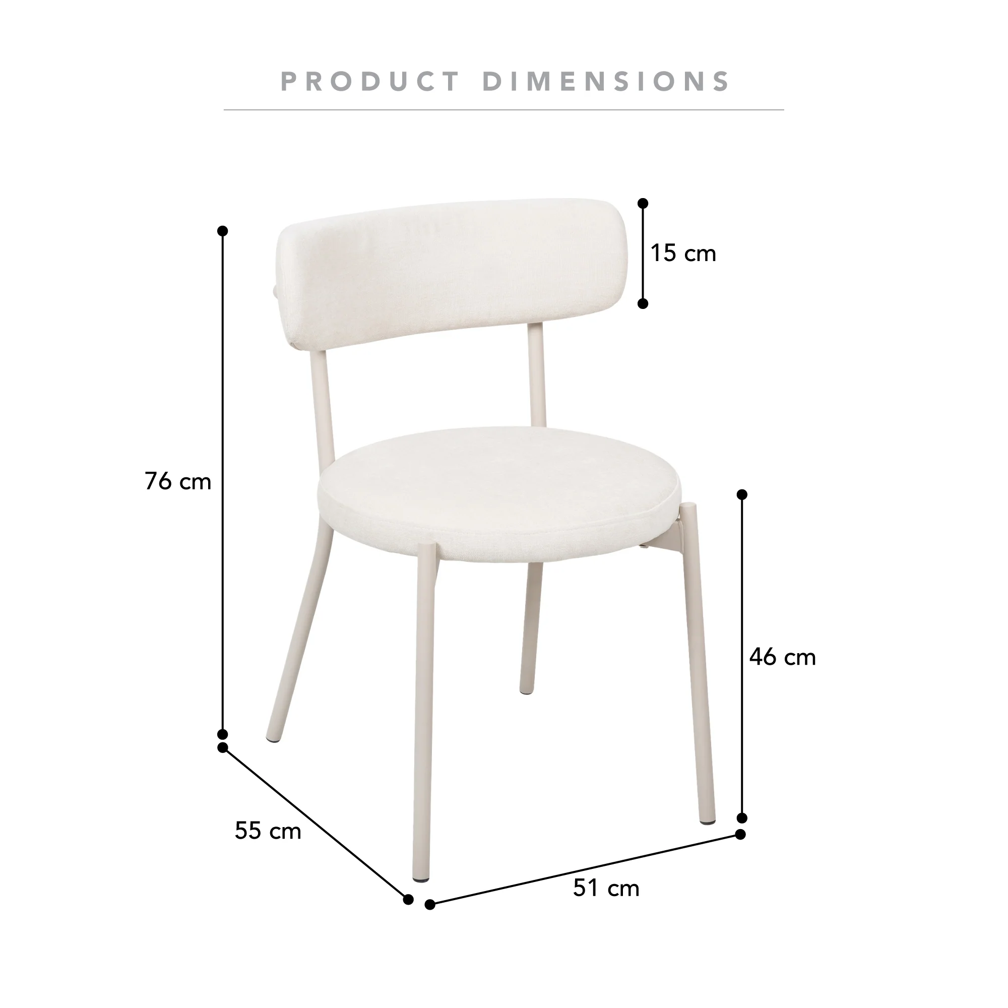 Hawthorn Set of 4 Dining Chairs Cream - Image 3