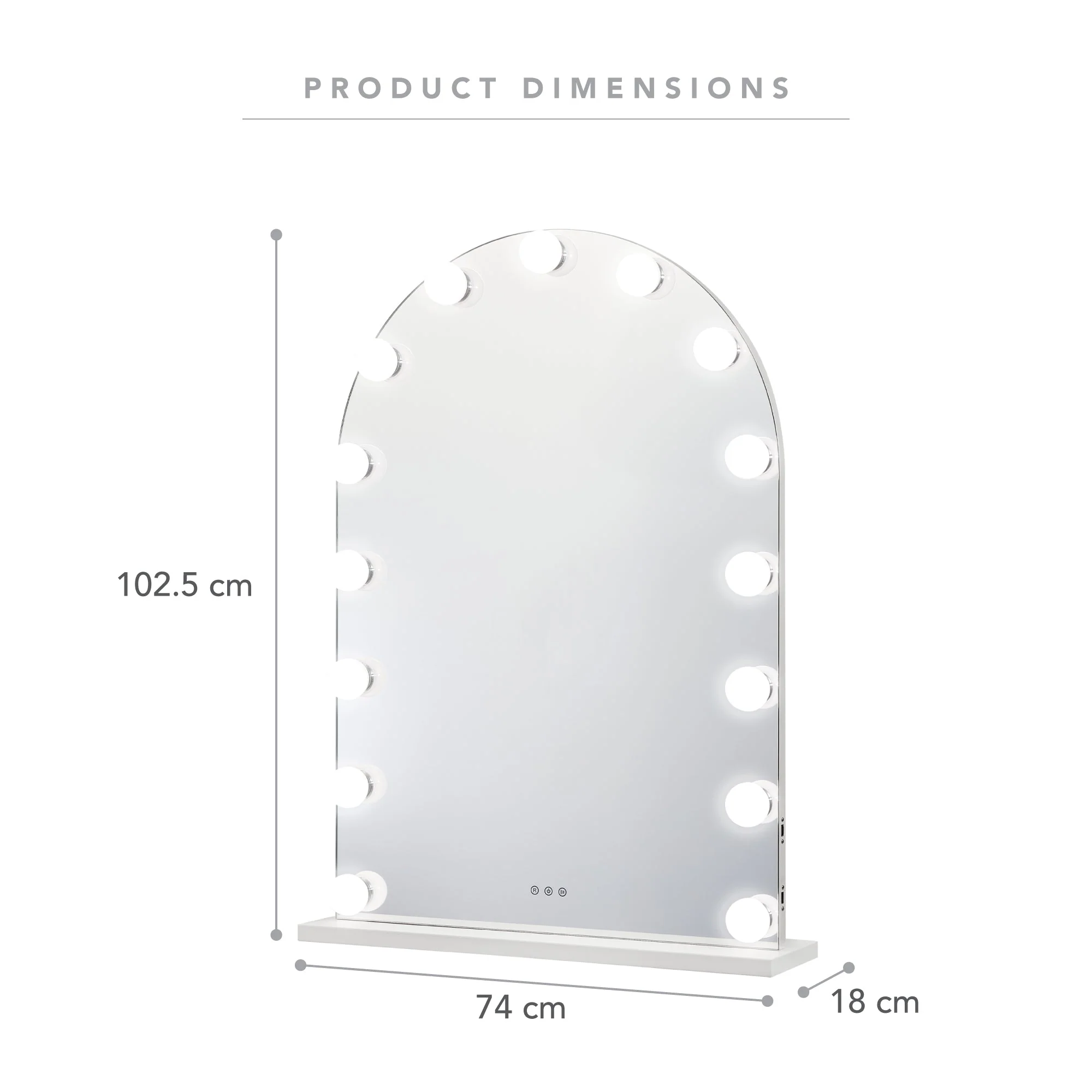 LED 102cm Large Arched Vanity Mirror - Image 3