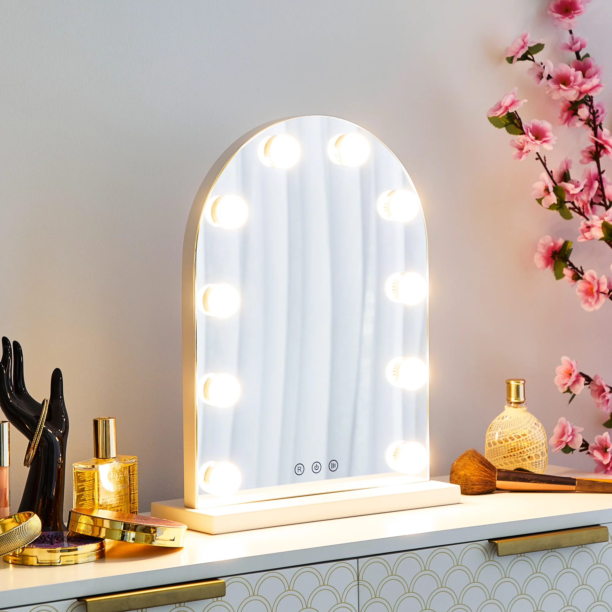 Hollywood LED 43cm Small Arched Vanity Mirror