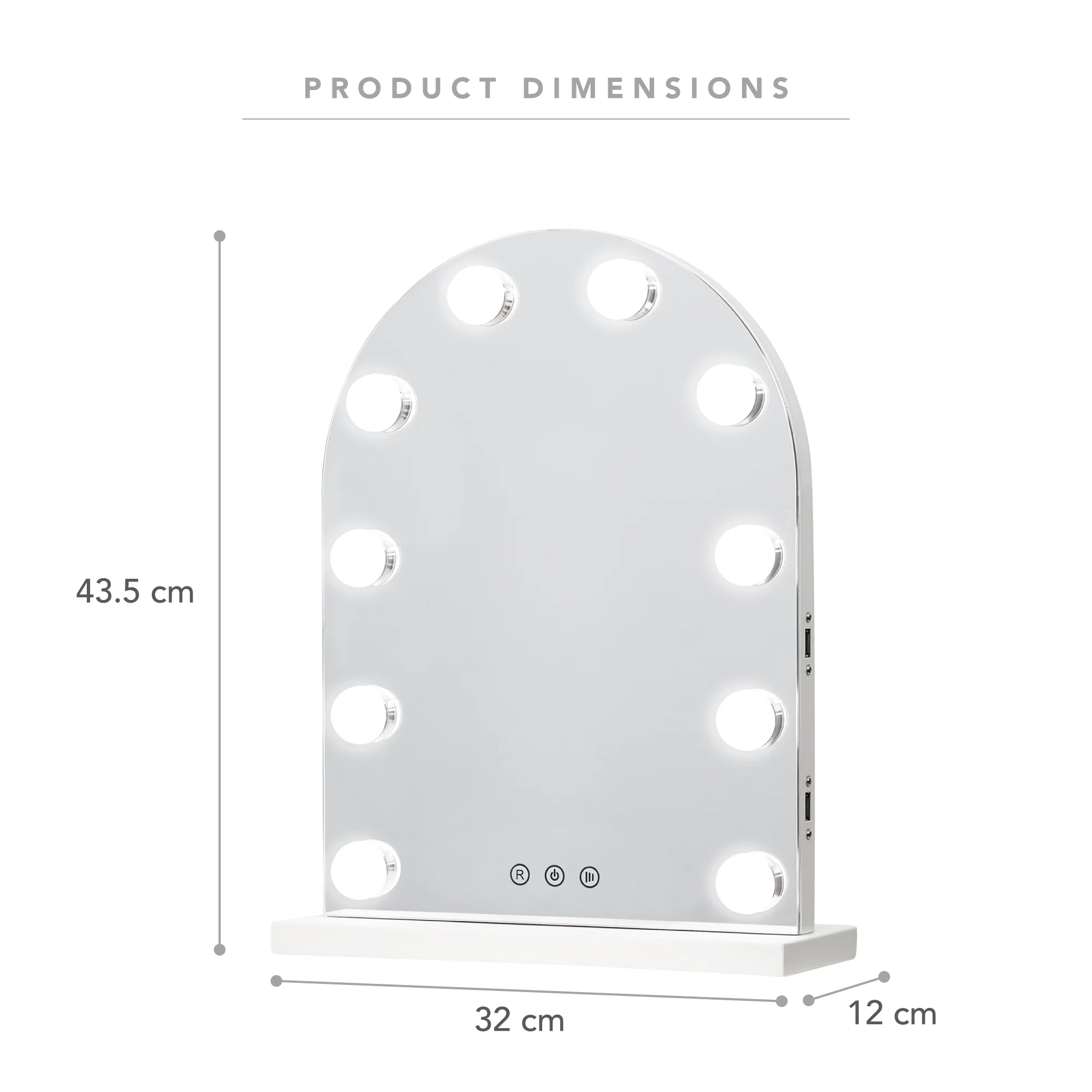 Hollywood LED 43cm Small Arched Vanity Mirror - Image 3