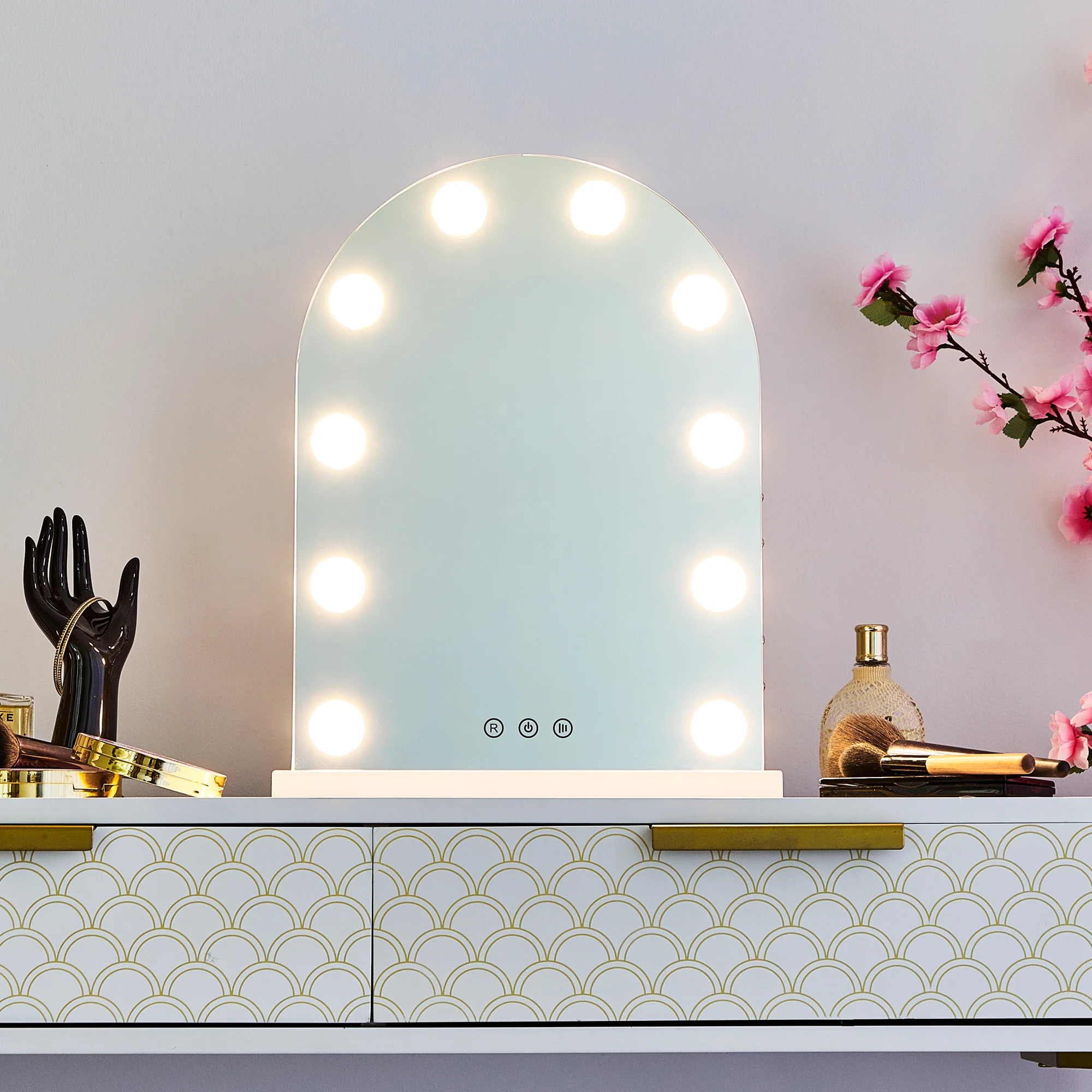 Hollywood LED 43cm Small Arched Vanity Mirror - Image 5