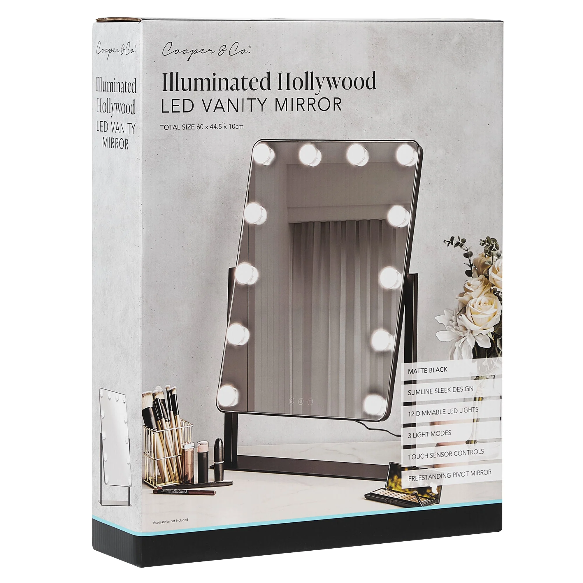 LED 60cm Tabletop Vanity Mirror Black - Image 4
