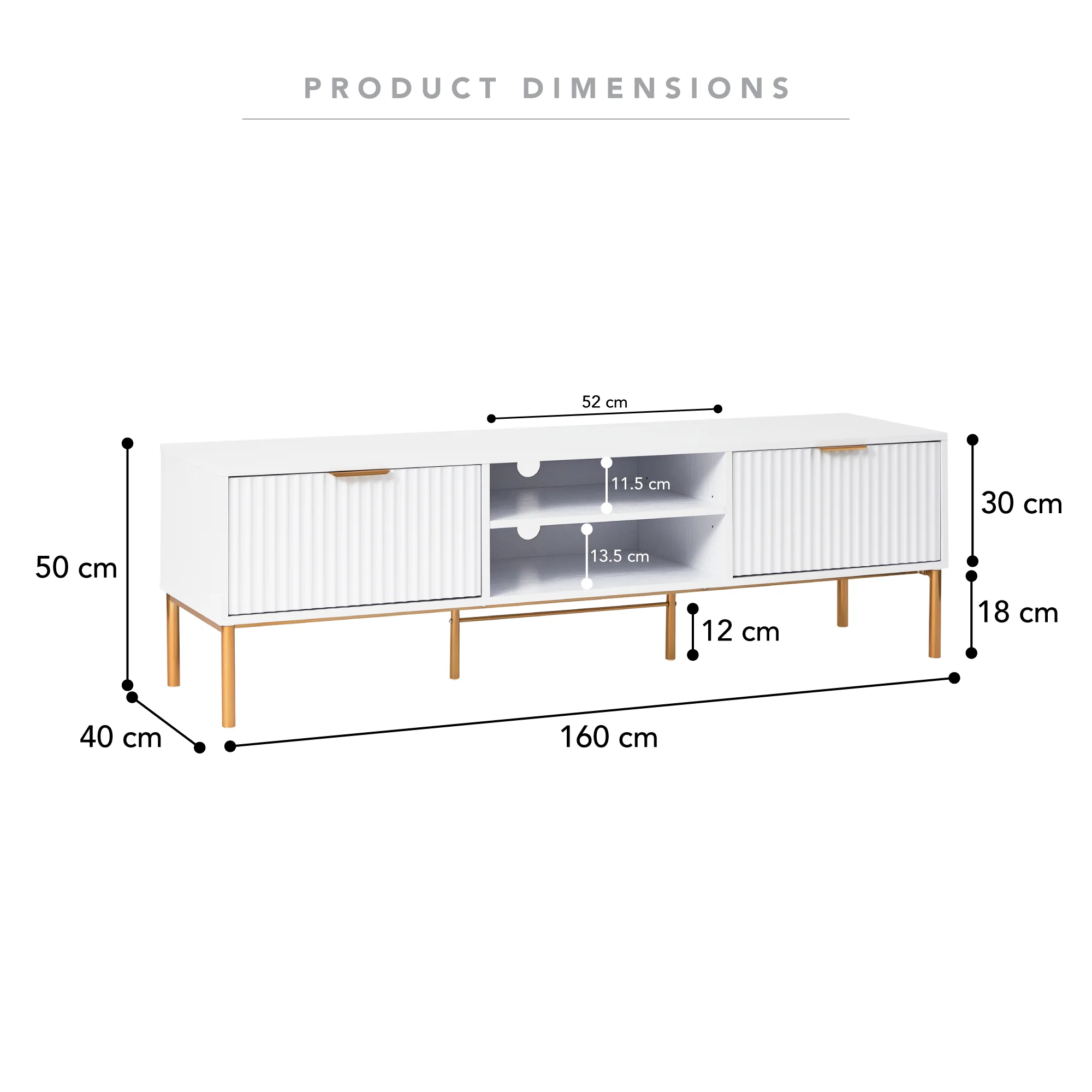 Indy Entertainment Unit White (160cm) - Image 3