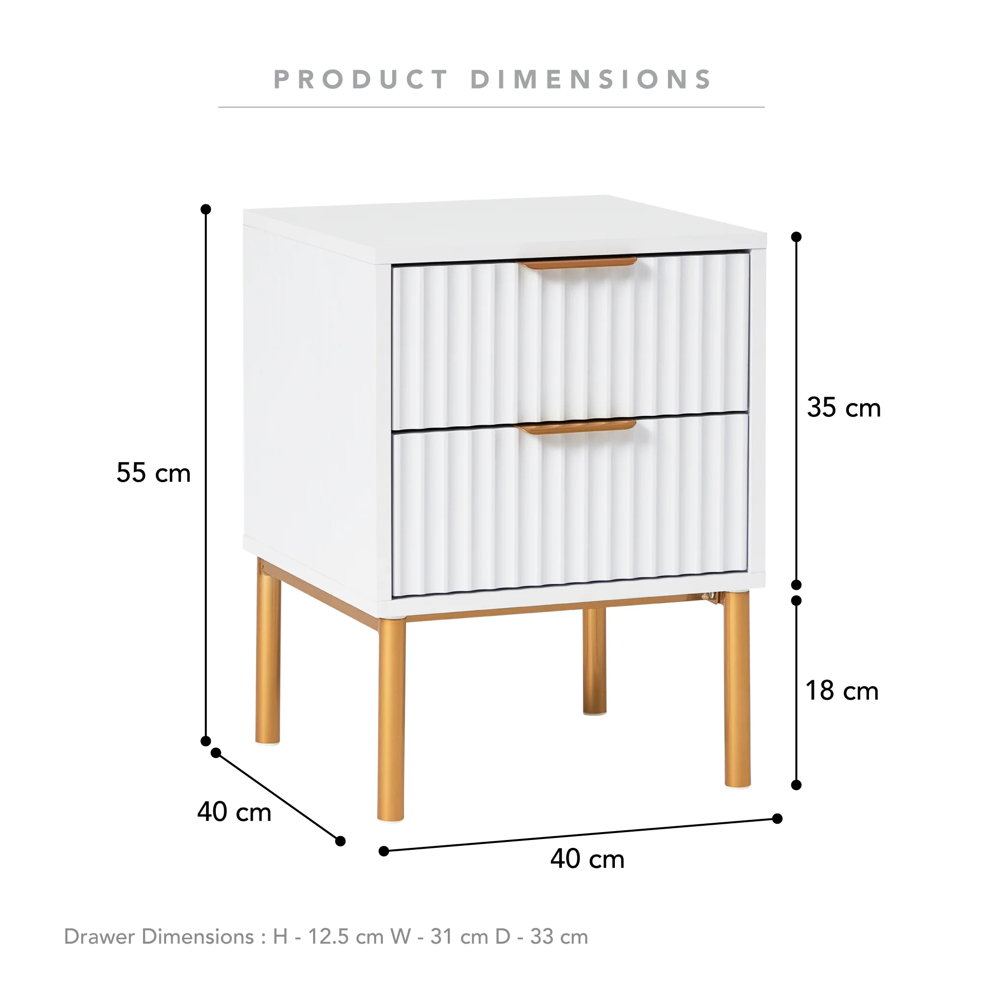 Indy Bedside Table White - Image 3