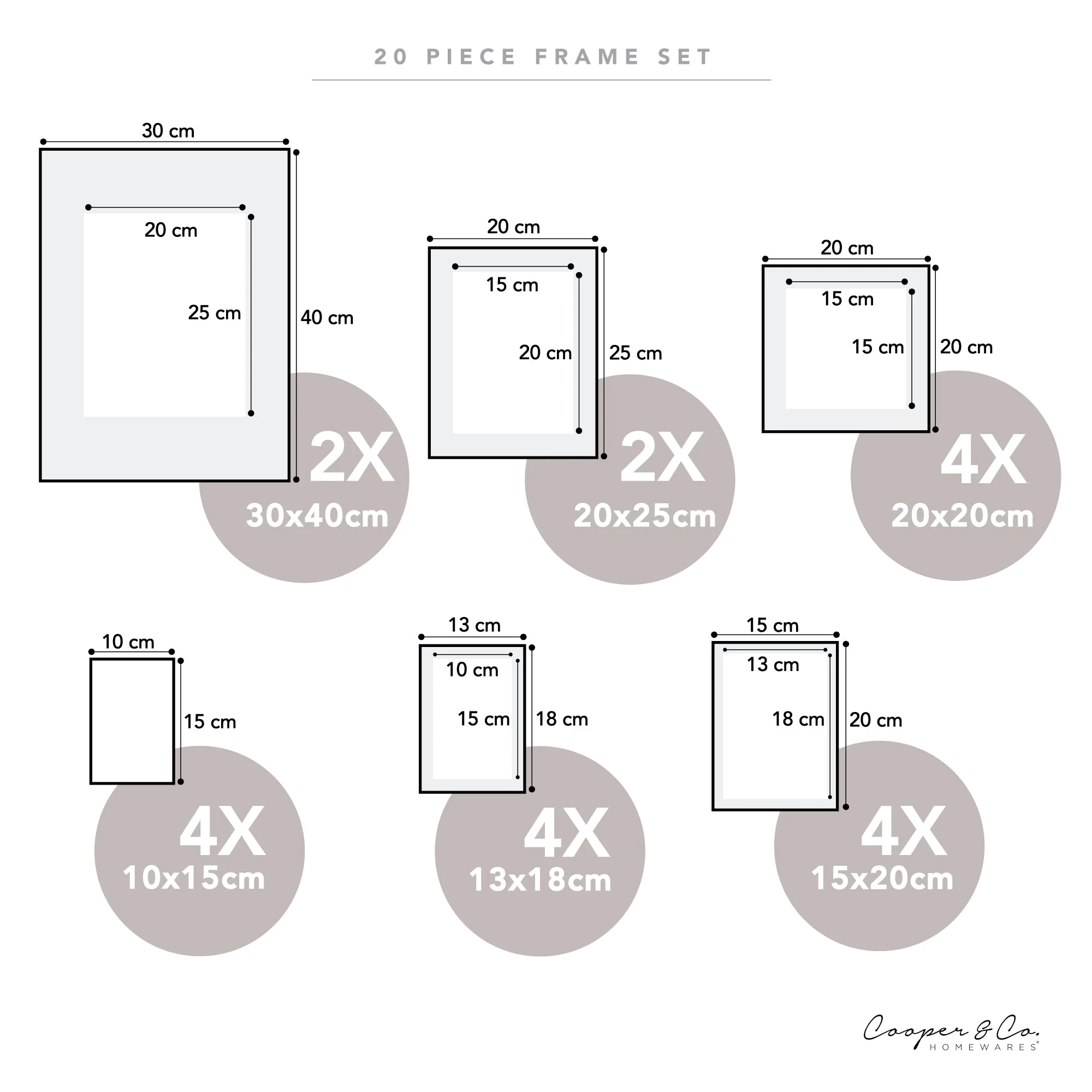 Instant Gallery Wall 20 Piece Frame Set - Image 7