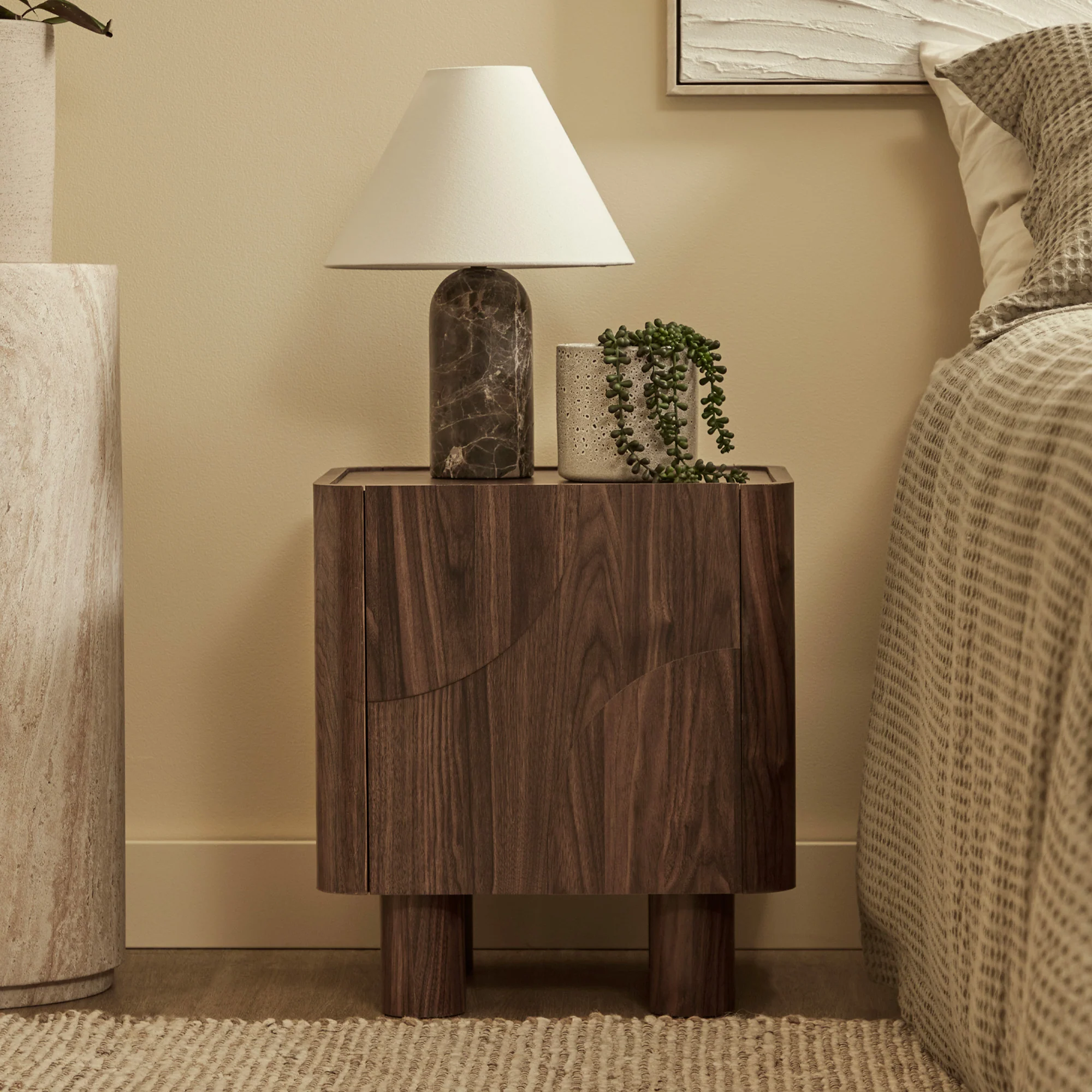 Iris Bedside Table Walnut - Image 6