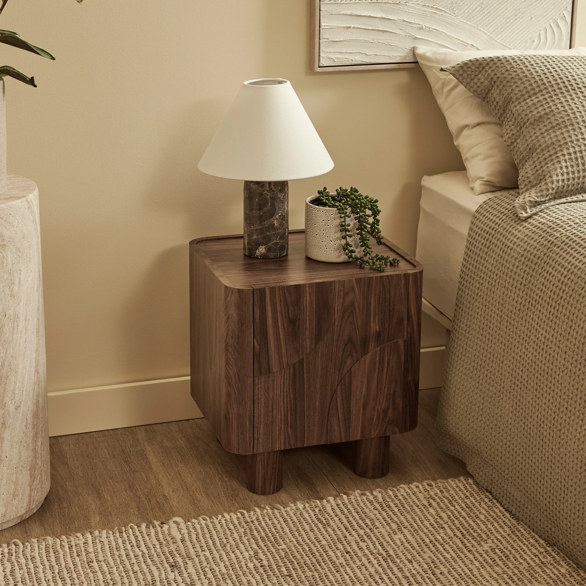Iris Bedside Table Walnut - Image 7