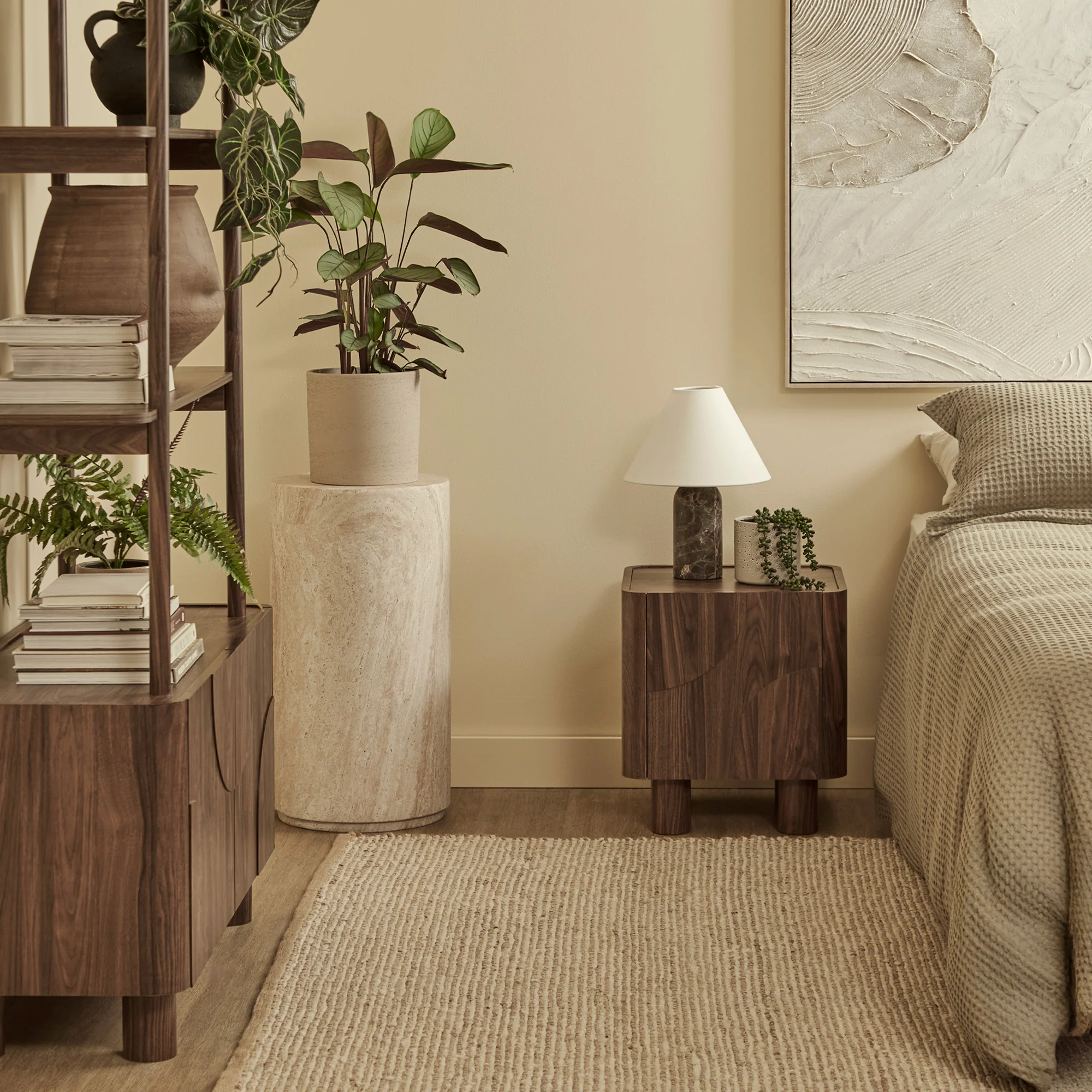 Iris Bedside Table Walnut - Image 8