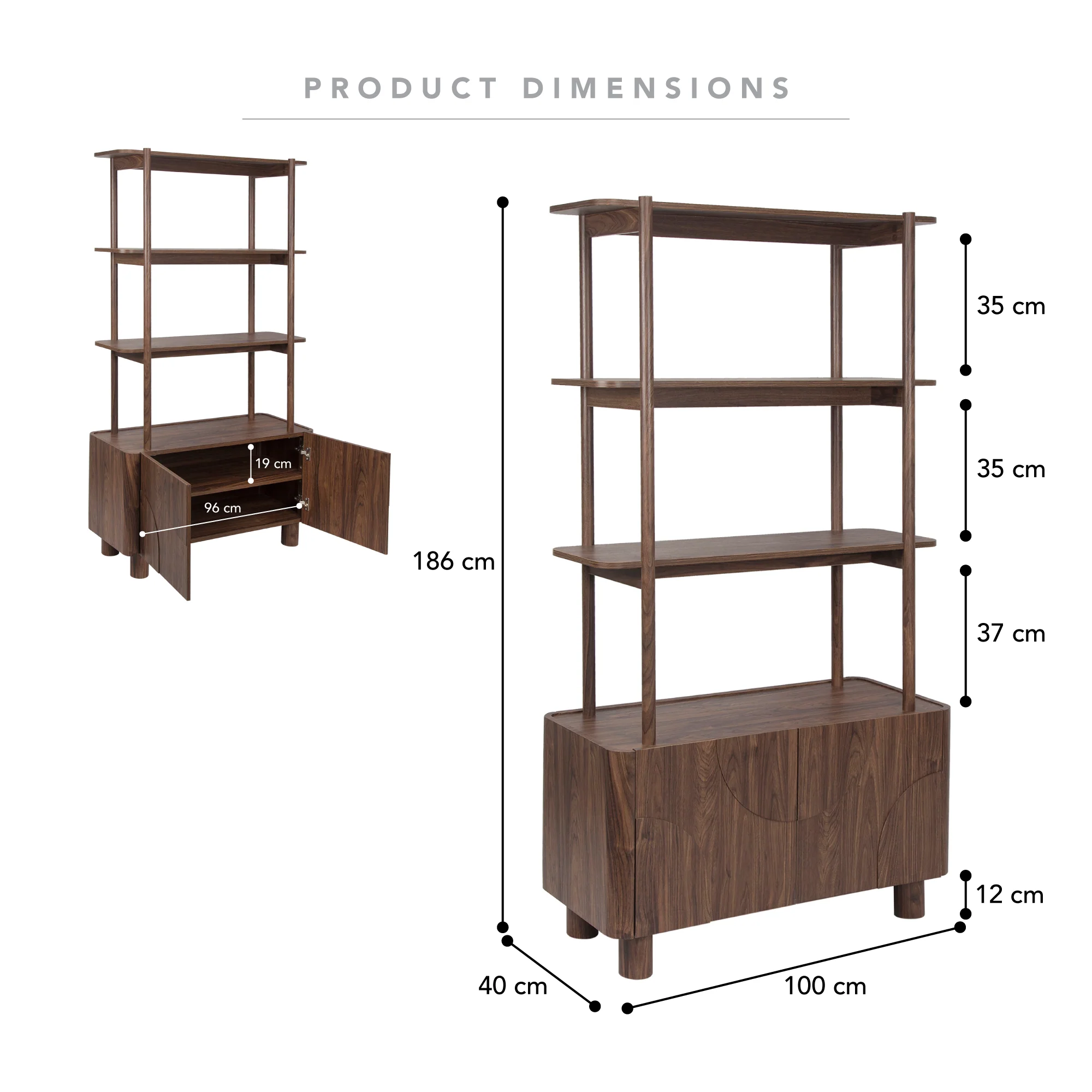 Iris Bookshelf Walnut - Image 3