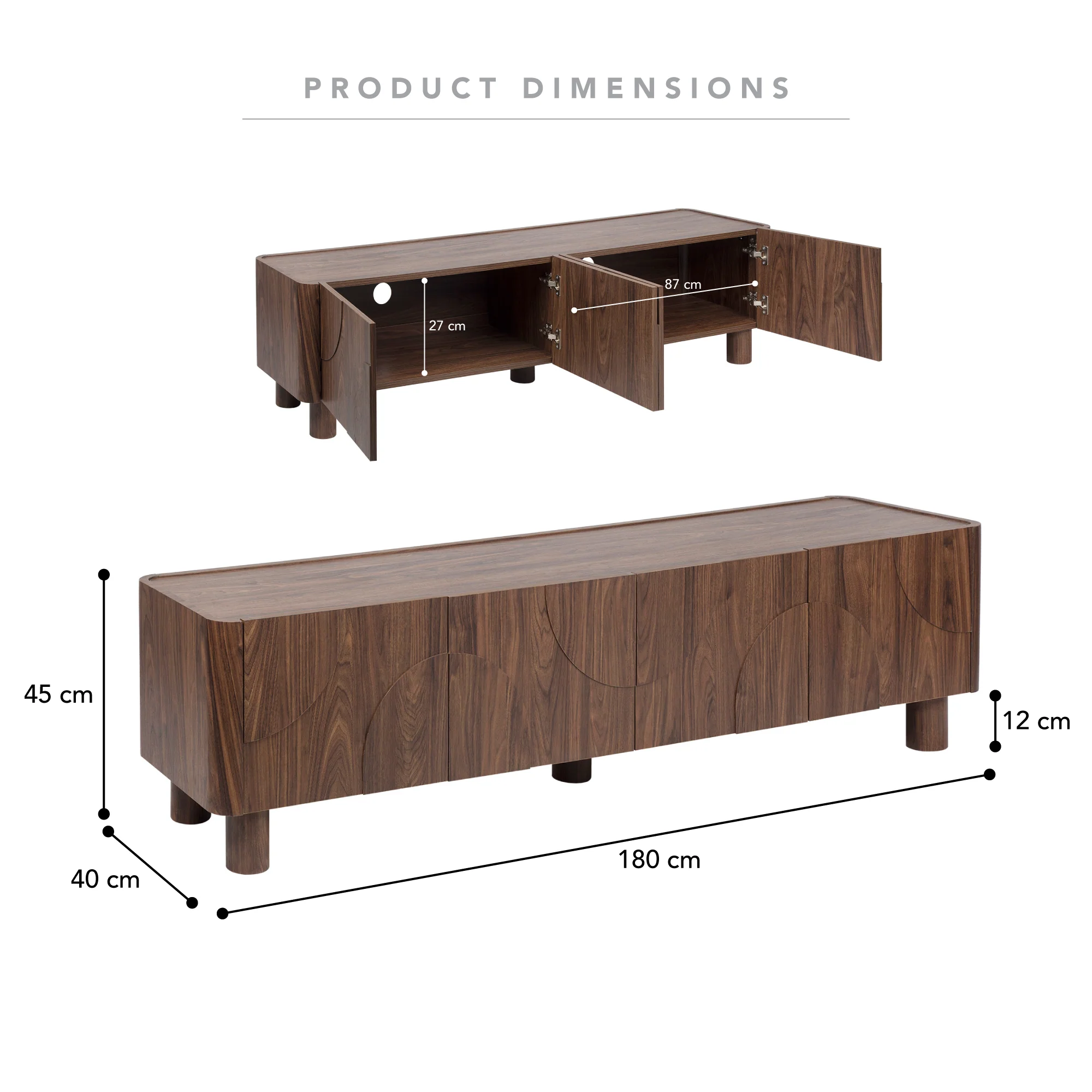 Iris Entertainment Unit Walnut (180cm) - Image 3