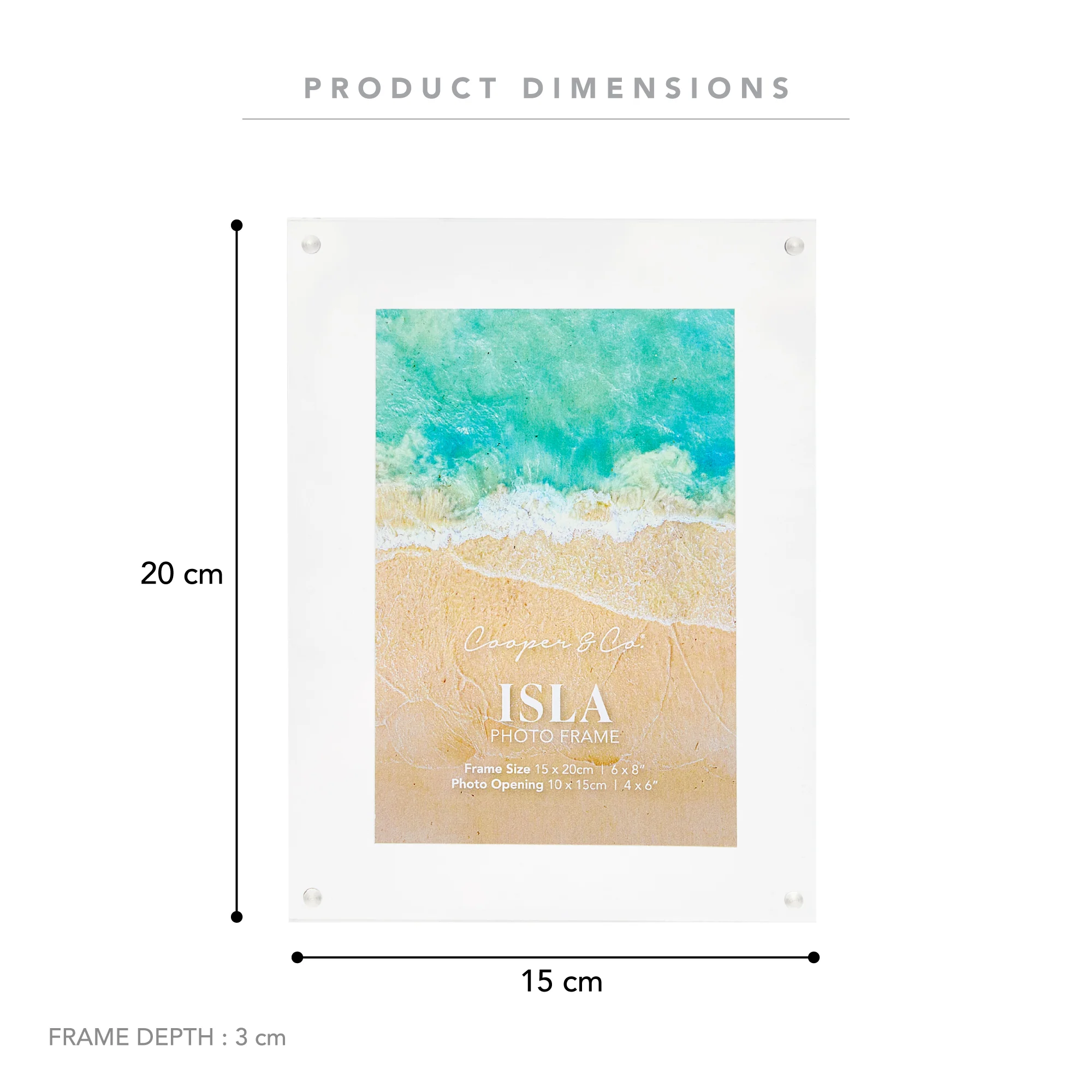 Isla 20x15cm Acrylic Photo Frame - Image 3