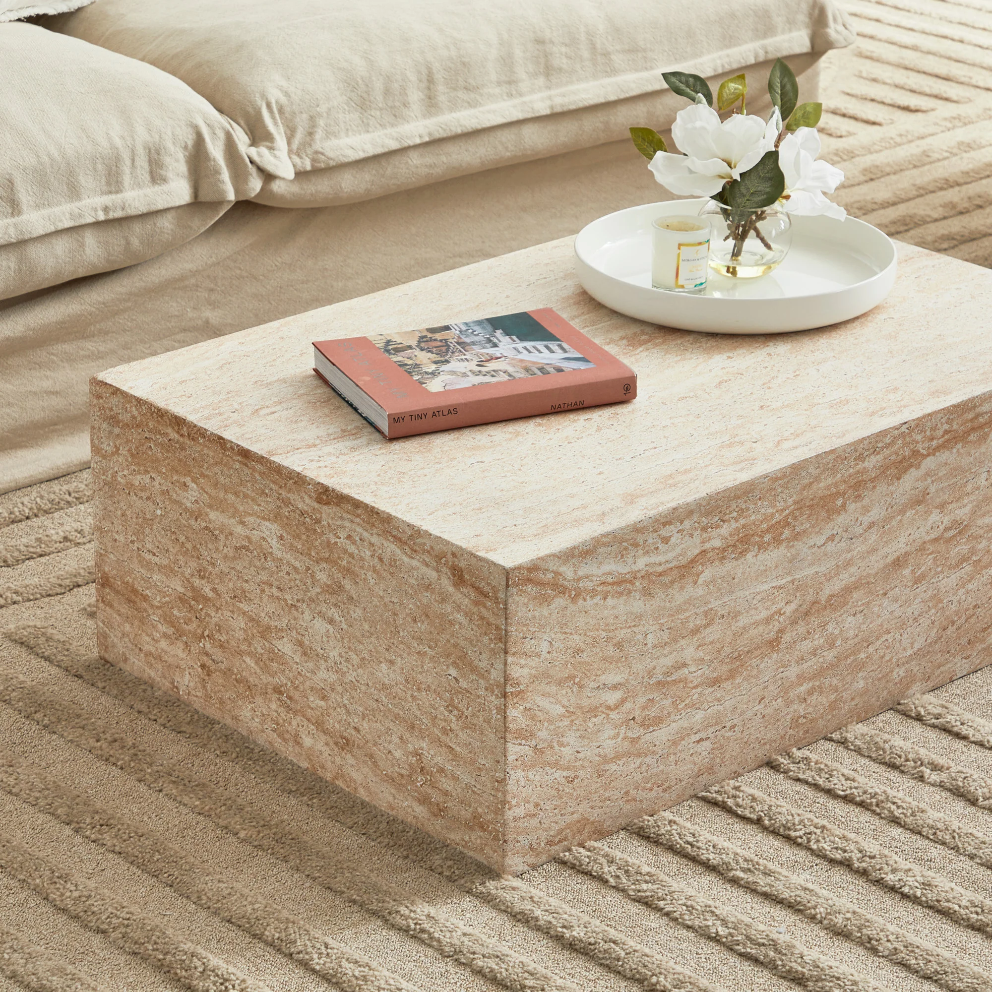 Isla Travertine Look Coffee Table - Image 6
