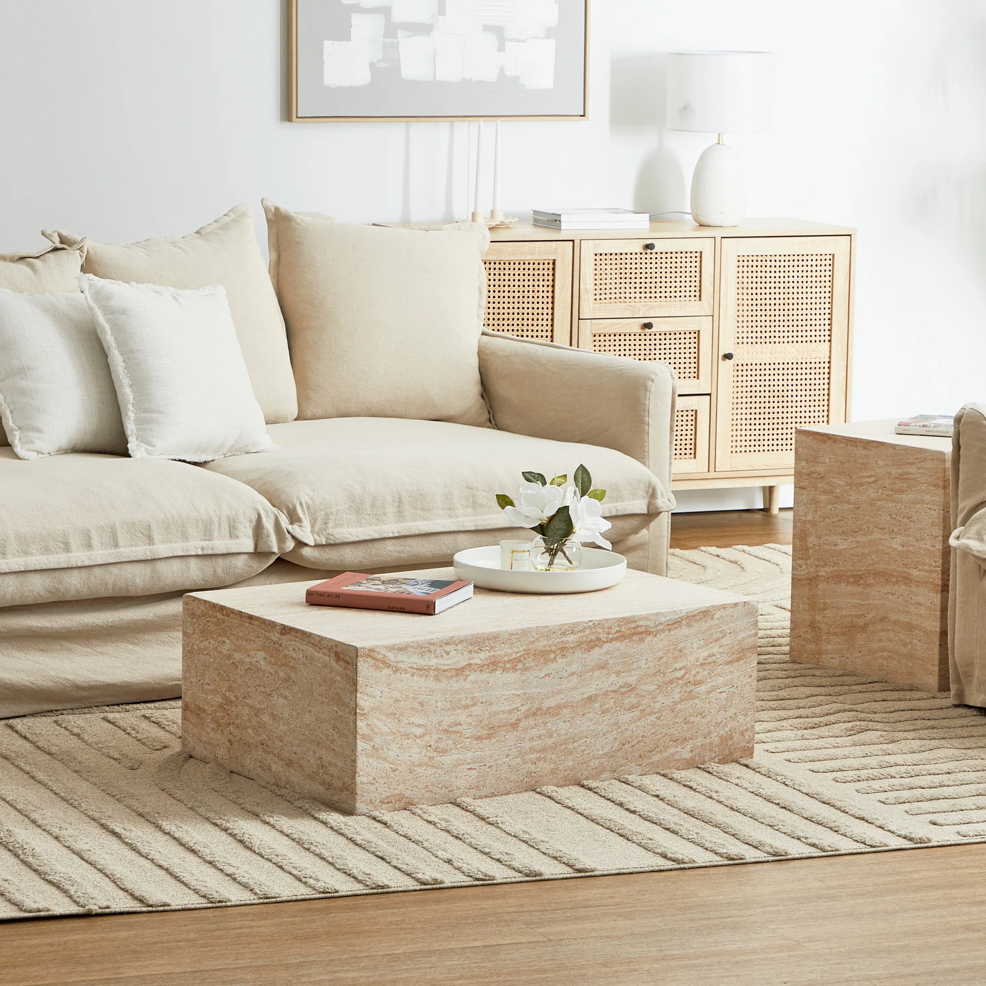 Isla Travertine Look Coffee Table - Image 7