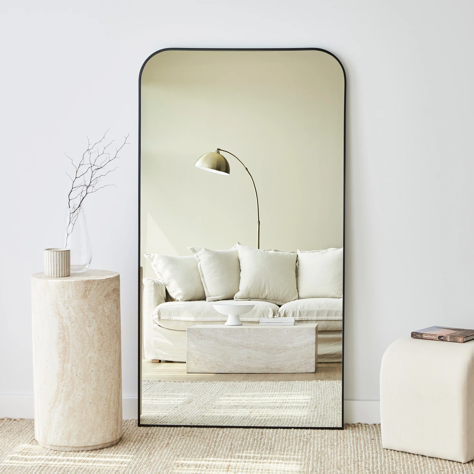Ivy 165cm Rounded Mirror Black - Image 6