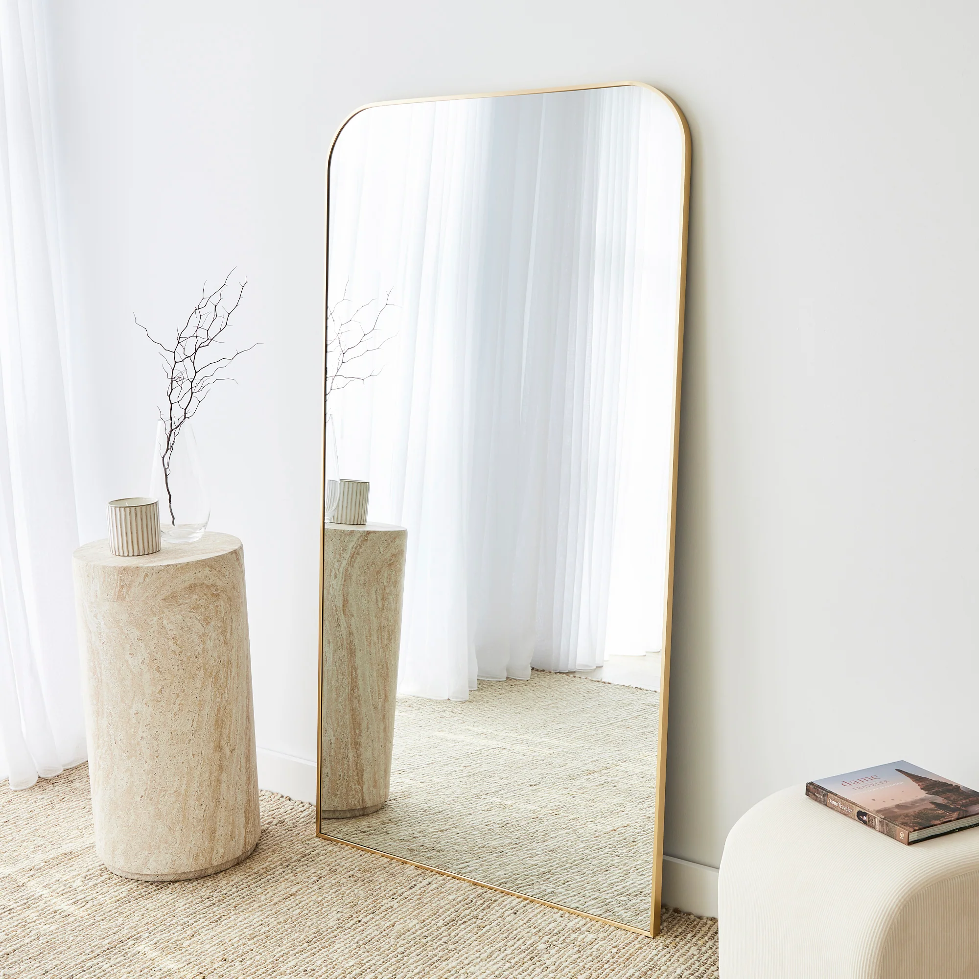Ivy 165cm Rounded Mirror Gold
