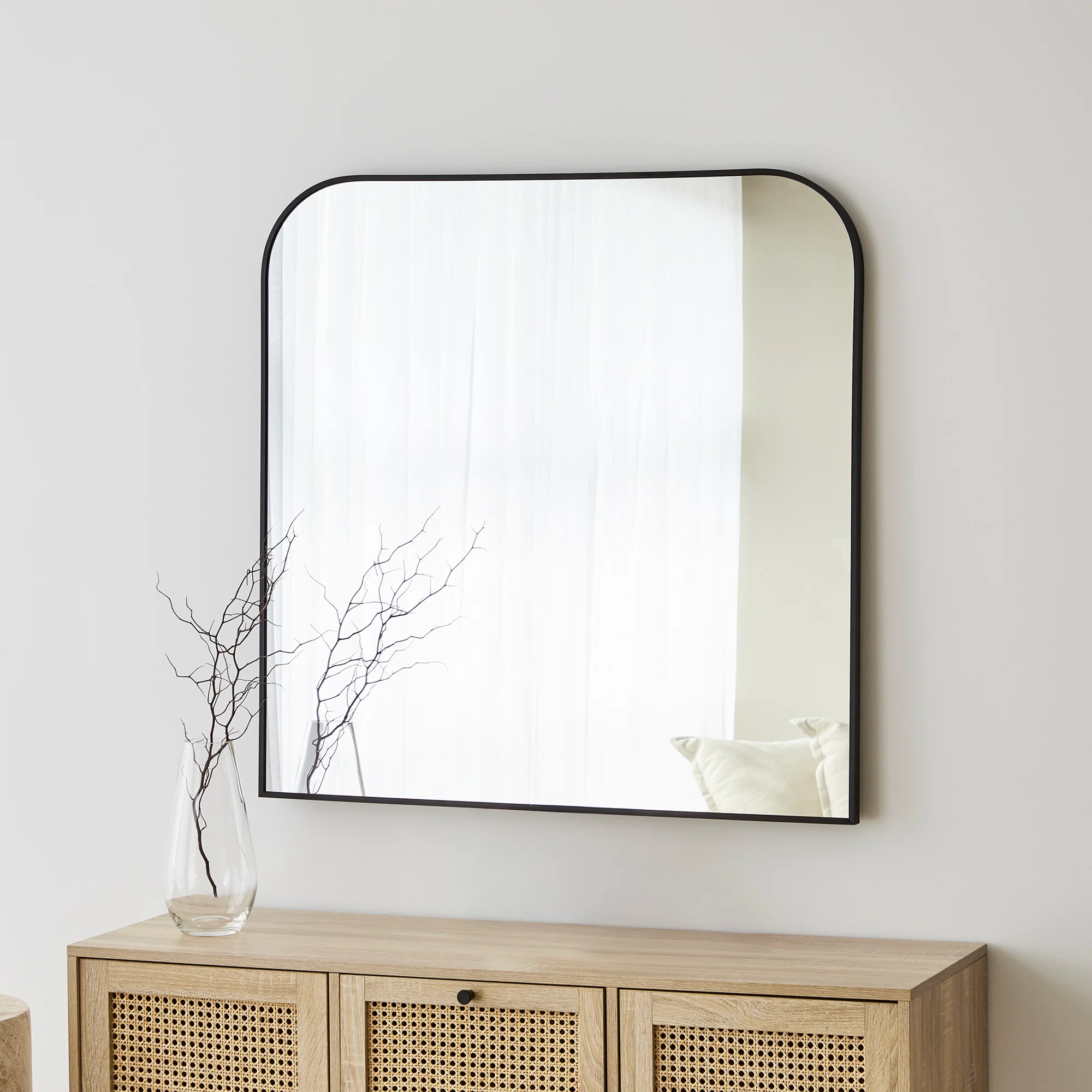 Ivy 90cm Rounded Mirror Black - Image 6