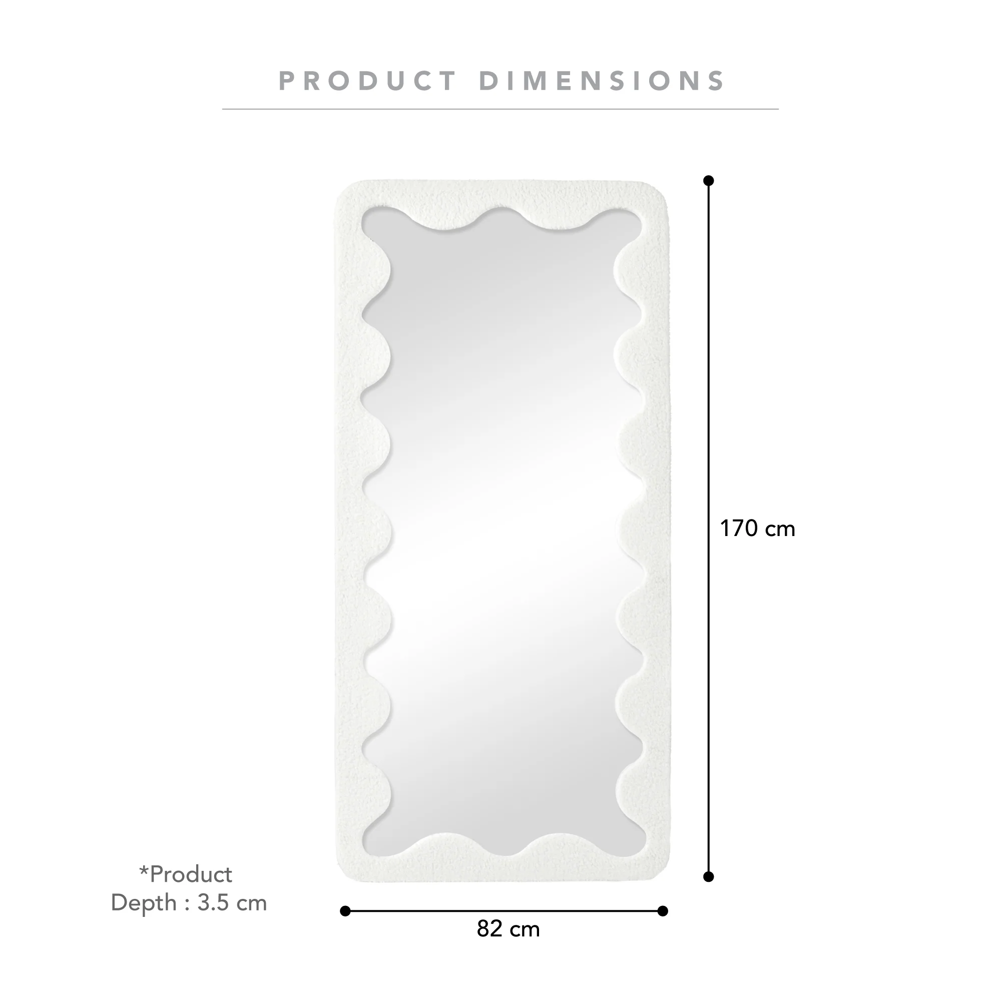 Jacky 170cm Squiggle Mirror White - Image 3