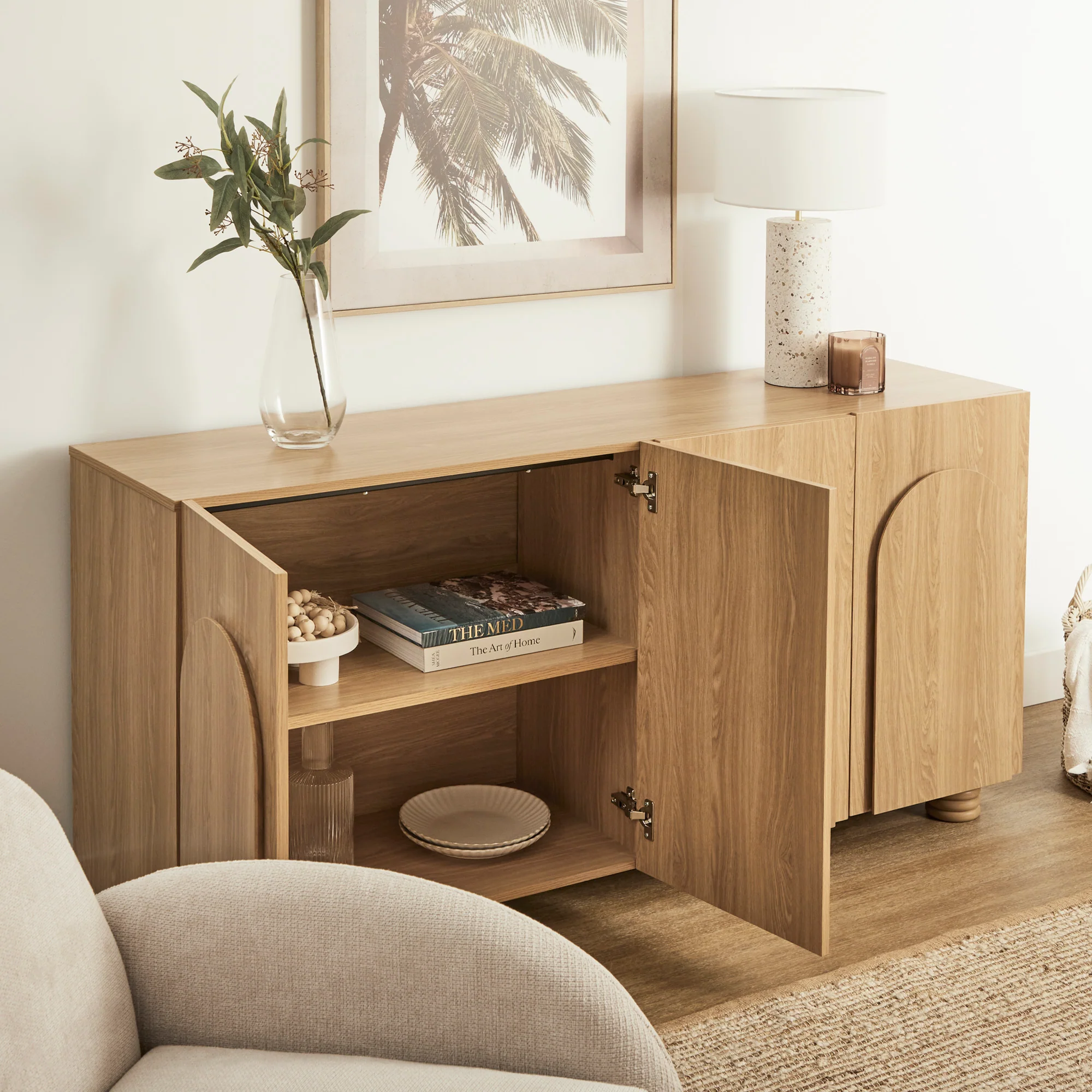 Kaari 4 Door Sideboard Natural (160cm) - Image 7